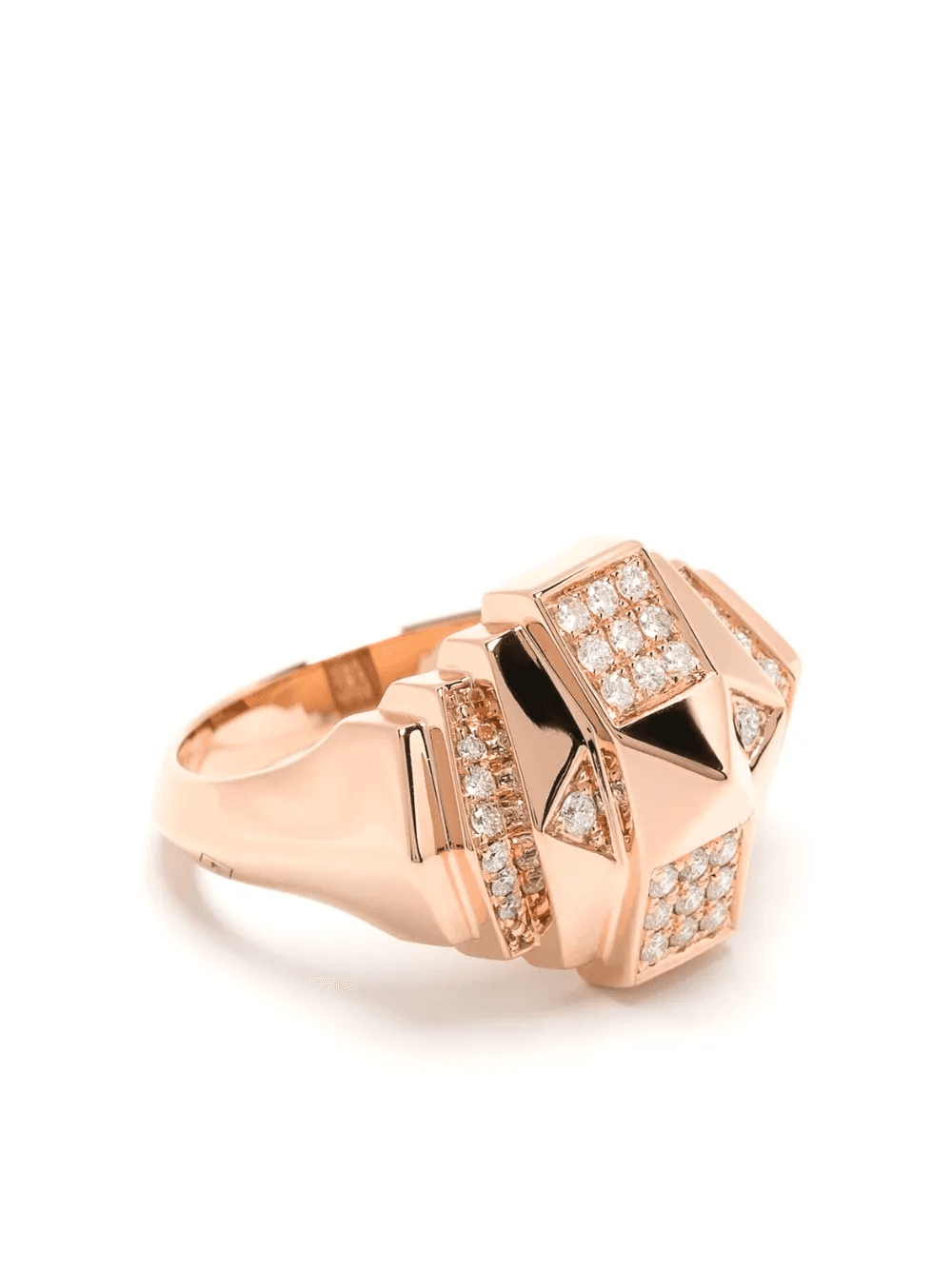 18kt rose gold Mini Rockaway Pyramid diamond ring - Image 1