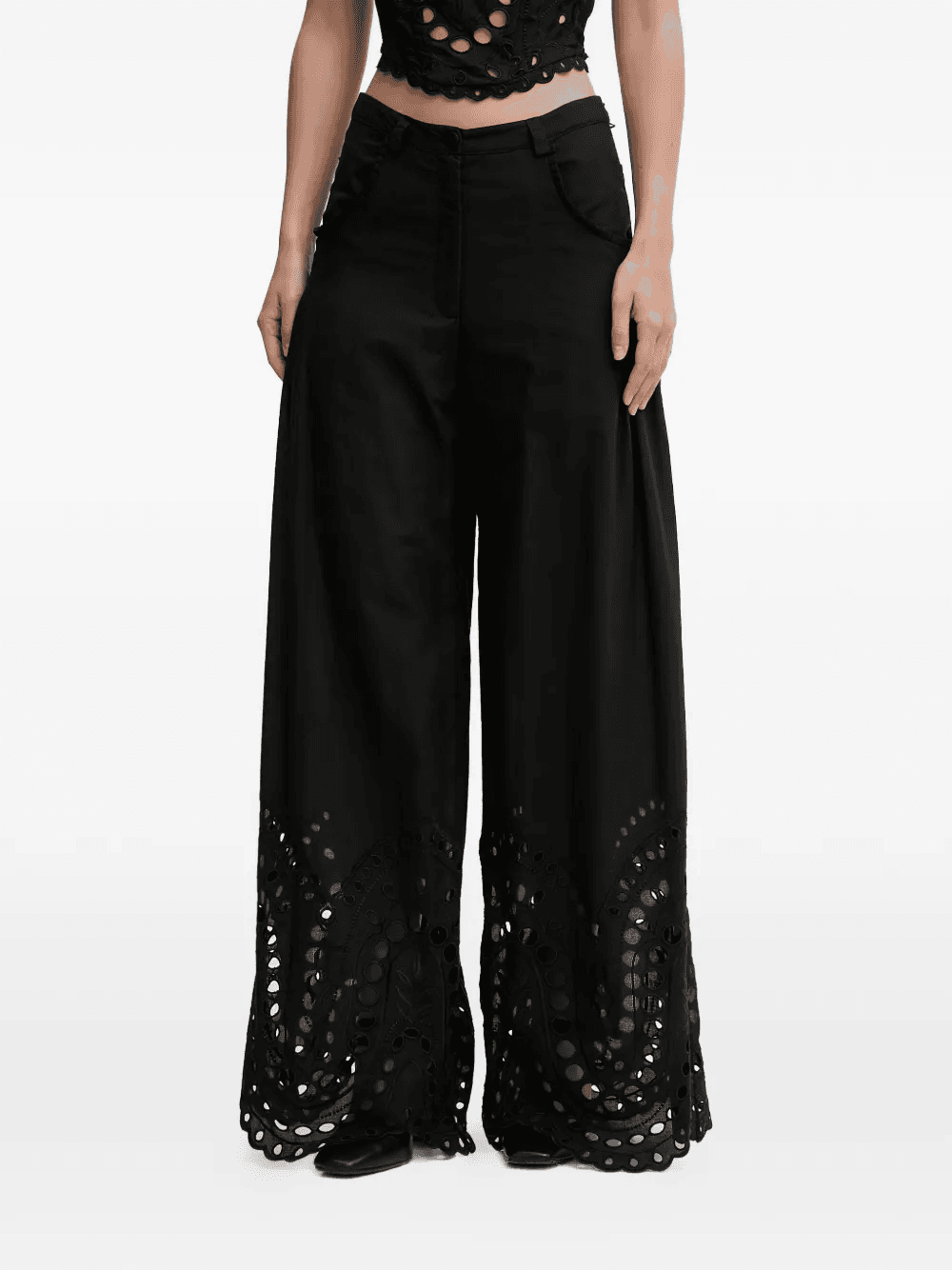 Ray eyelet wide trousers - Image 1