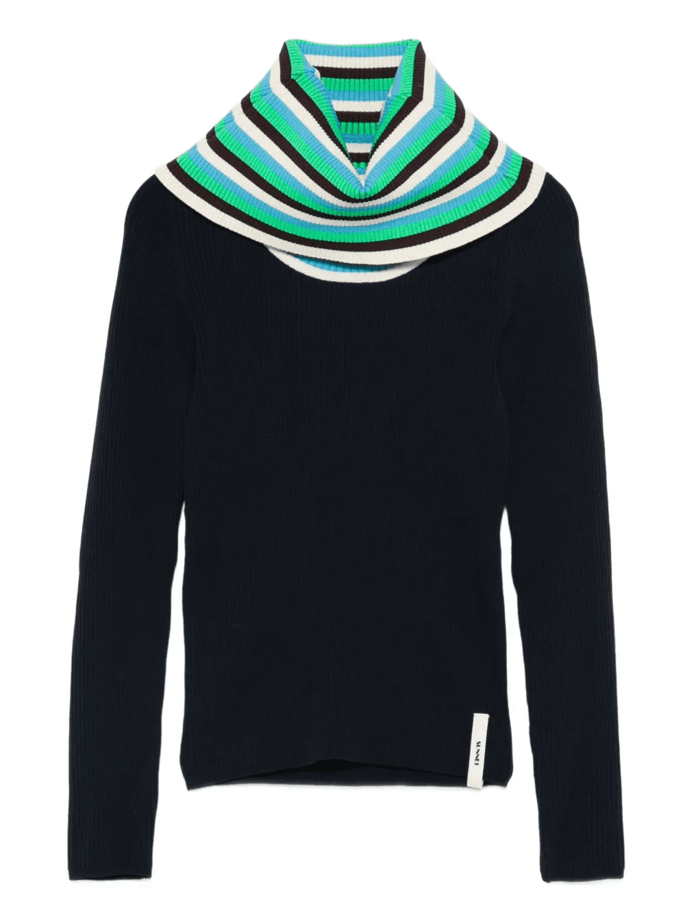 folded striped long-sleeve sweater - Image 1