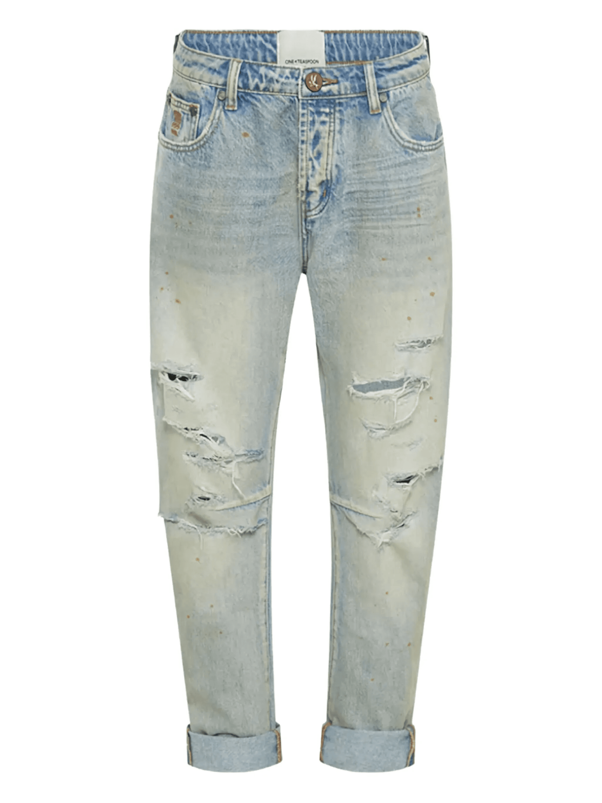 distressed five-pocket jeans - Image 1