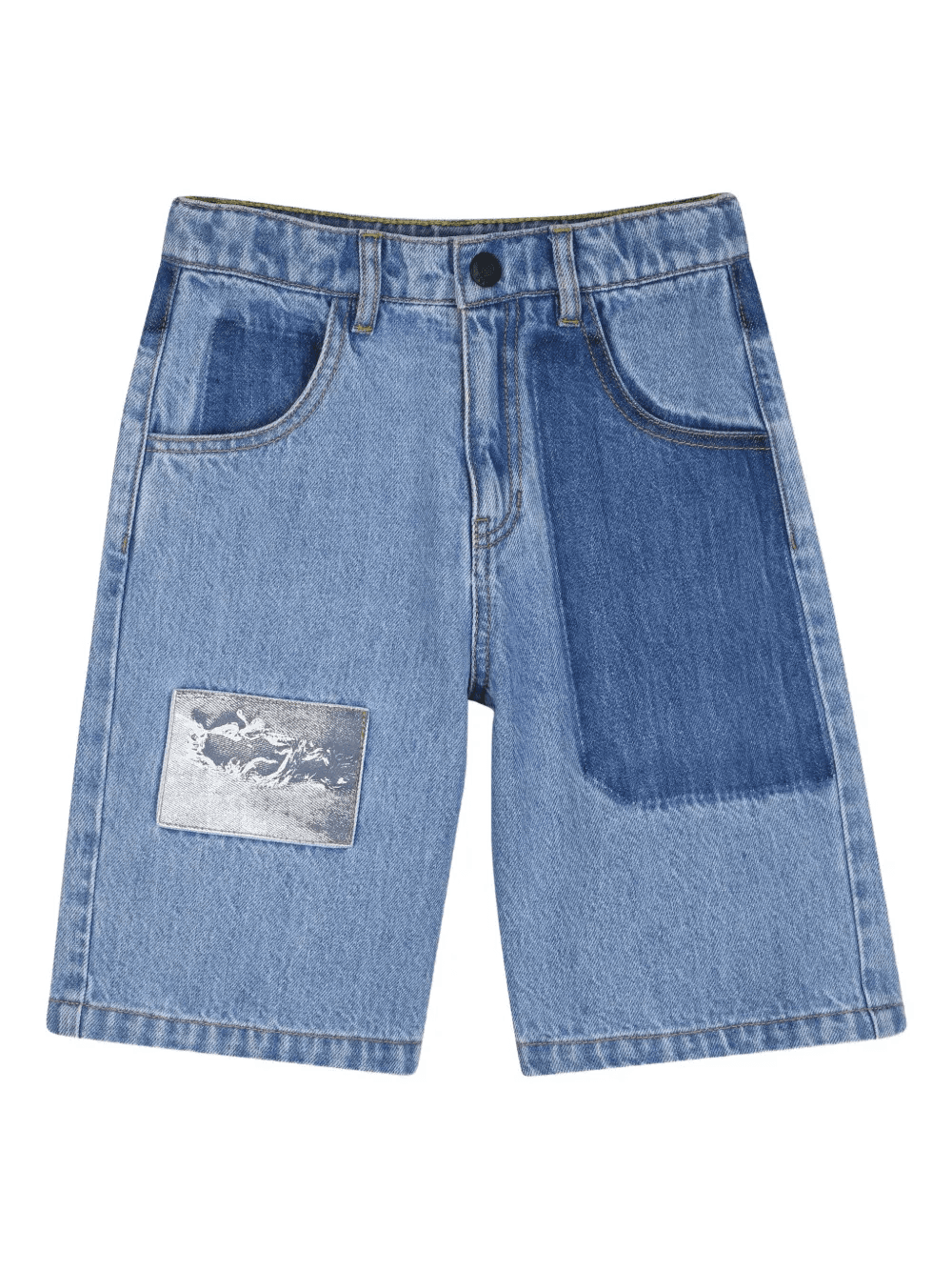 patchwork denim shorts - Image 1