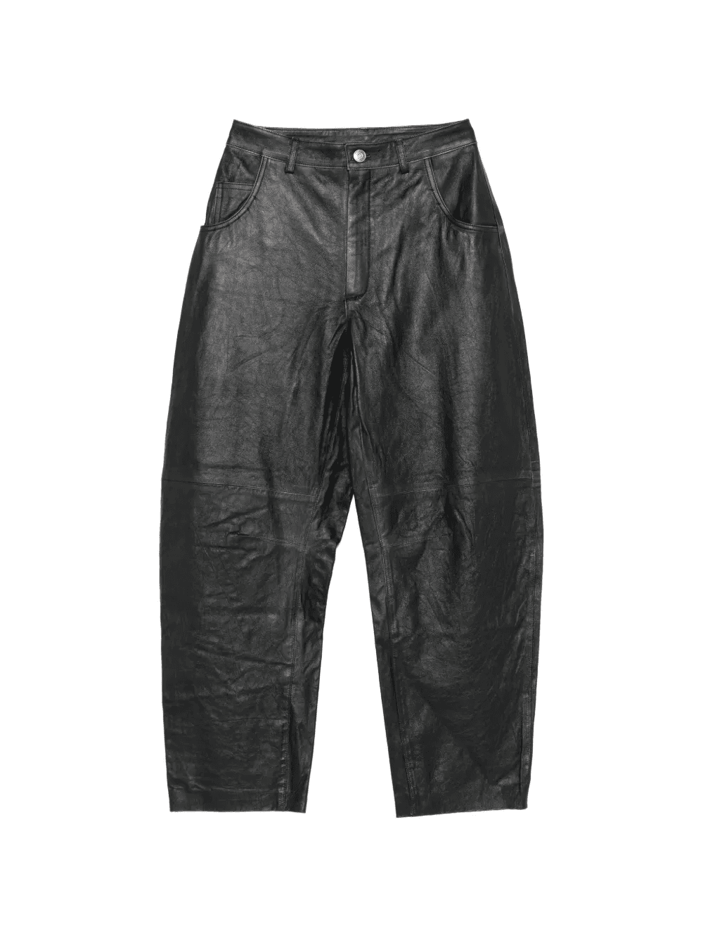 buttoned leather trousers - Image 1