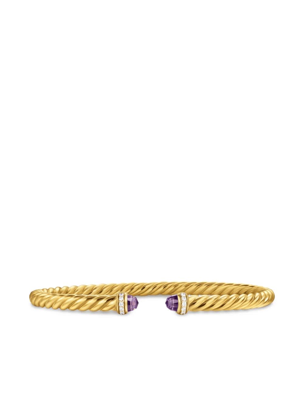 18kt yellow gold Cablespira Flex® amethyst and diamond bracelet (4mm) - Image 1