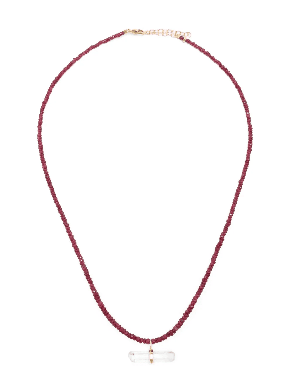14kt yellow gold Arizona ruby and quartz necklace - Image 1