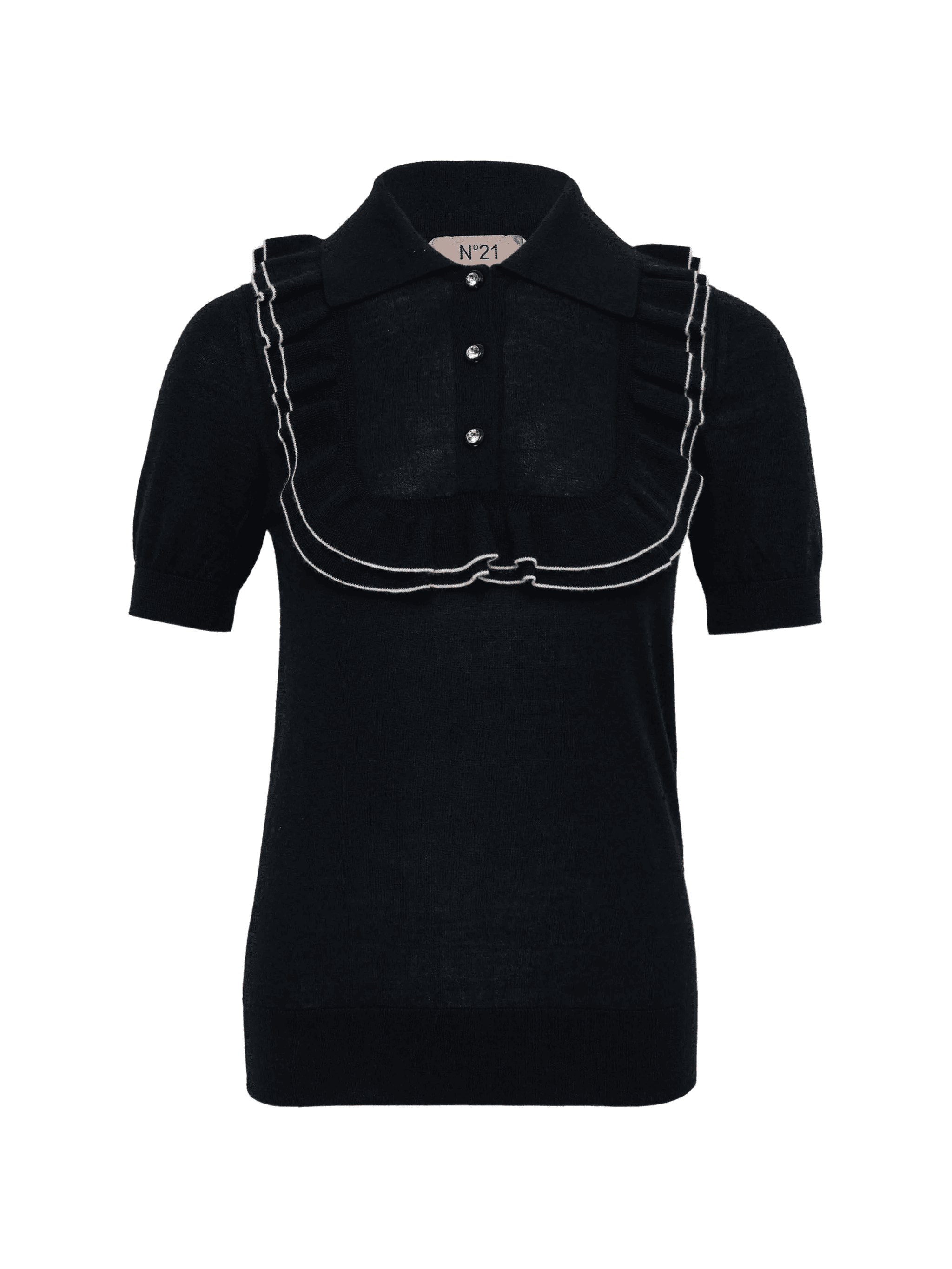 button fastening ruffles polo - Image 1