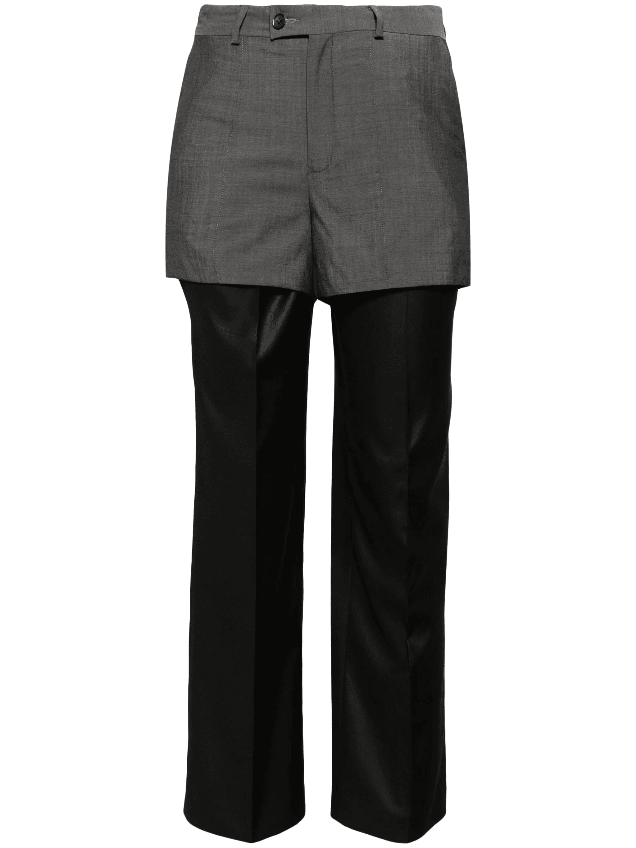 layered straight trousers - Image 1