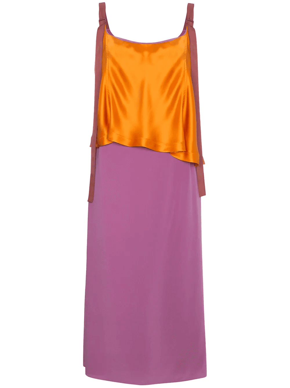 Silk colour block strappy dress - Image 1
