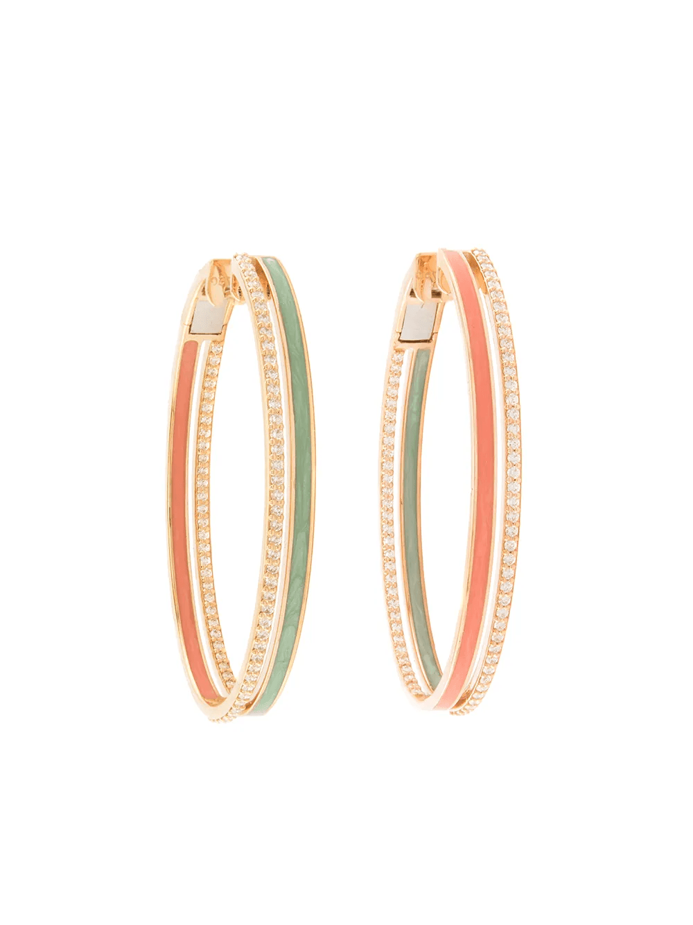 18kt rose gold diamond Spectrum hoop earrings - Image 1