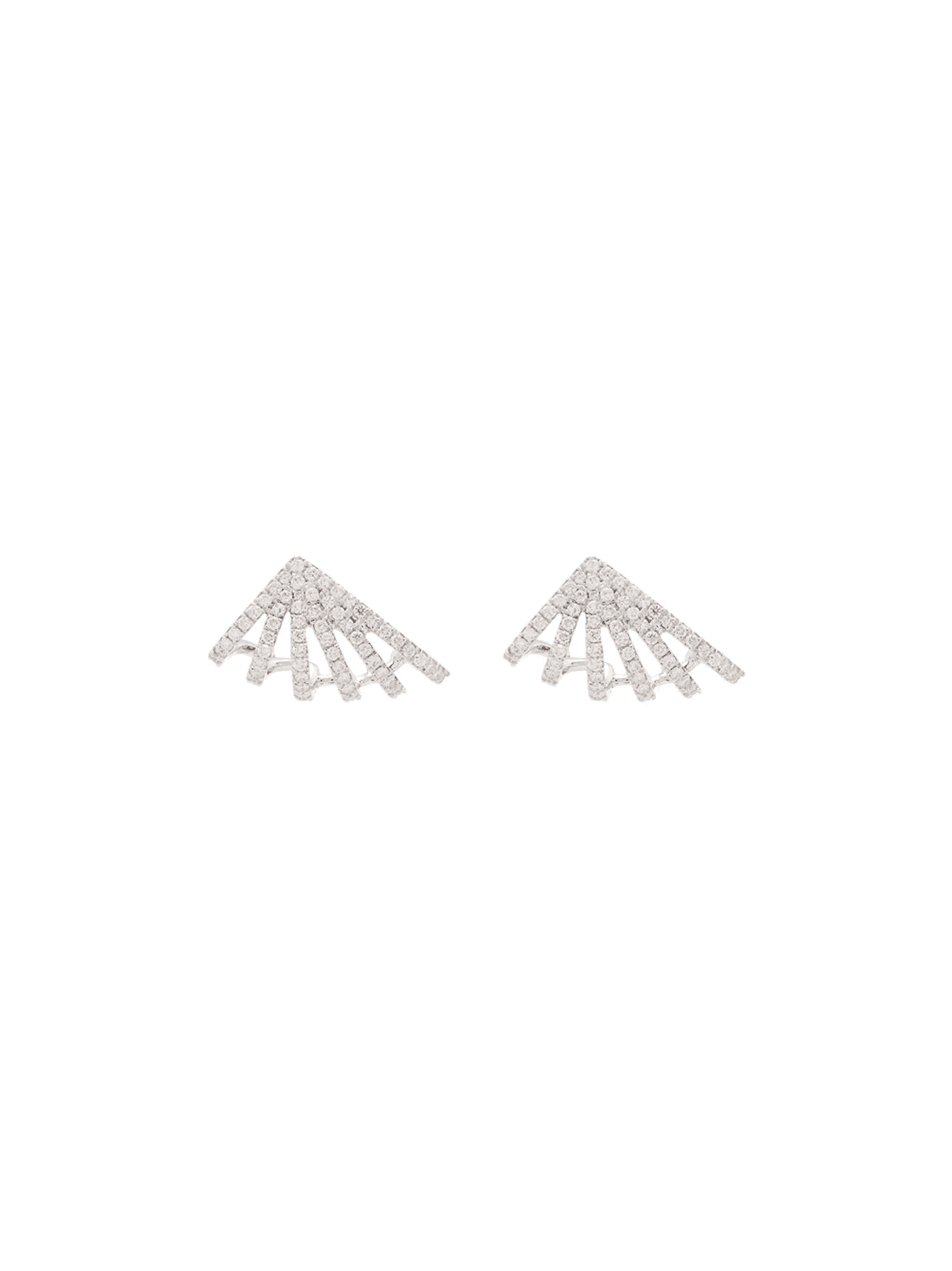 Sarah Leah Six Burst 14kt white gold diamond studs - Image 1