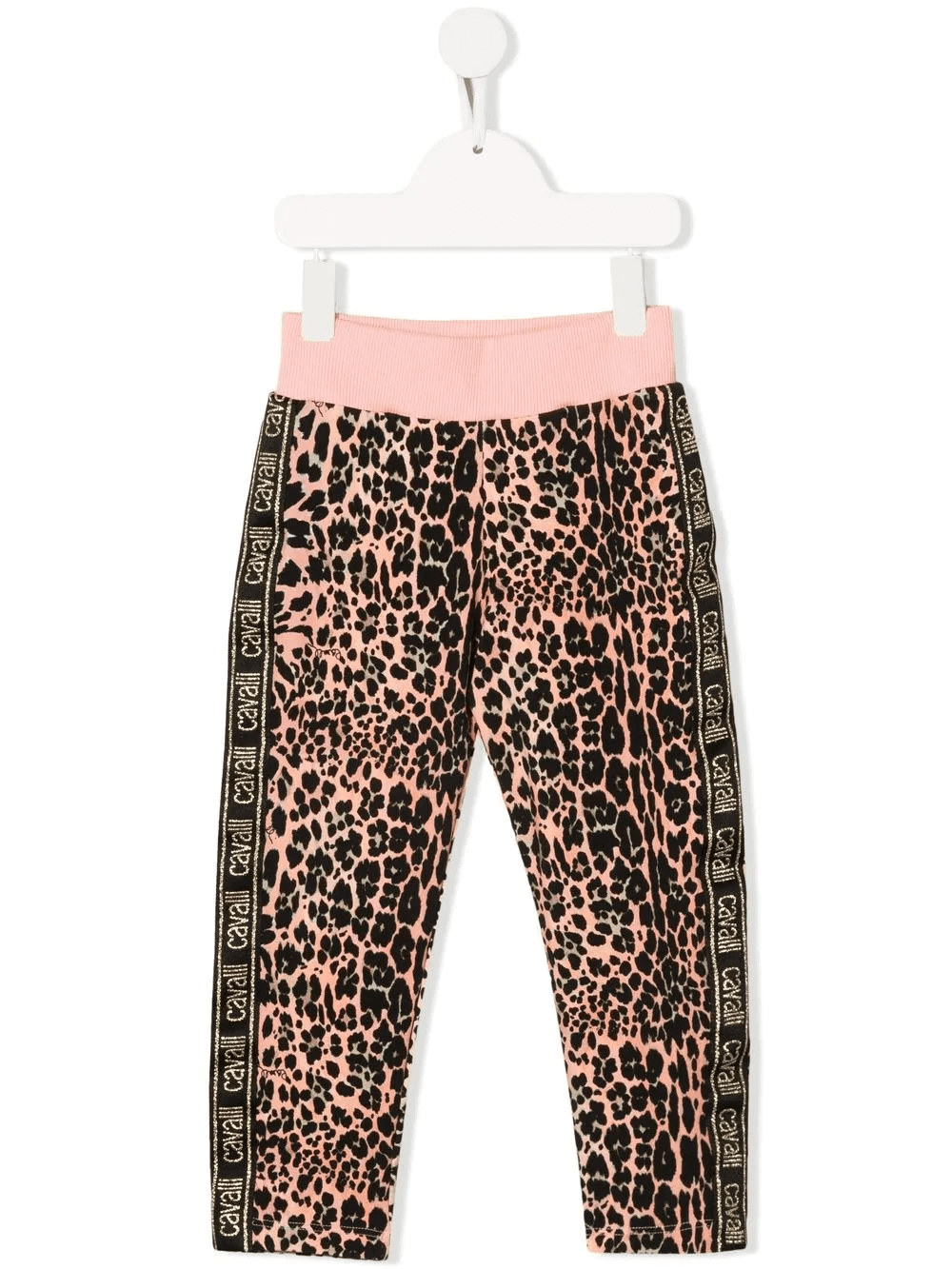 leopard-print logo-tape track pants - Image 1