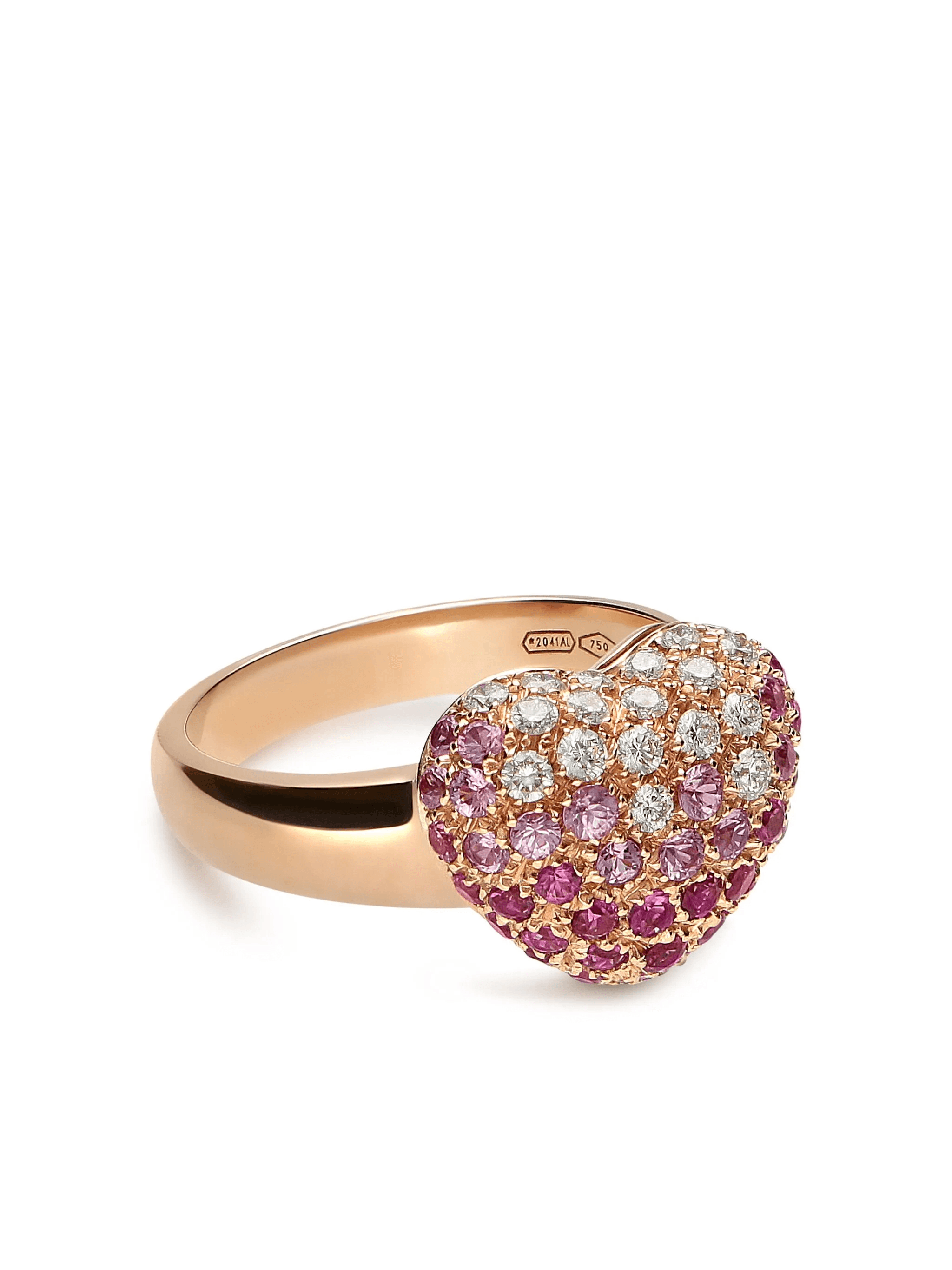 18kt rose gold diamond sapphire Amore ring - Image 1