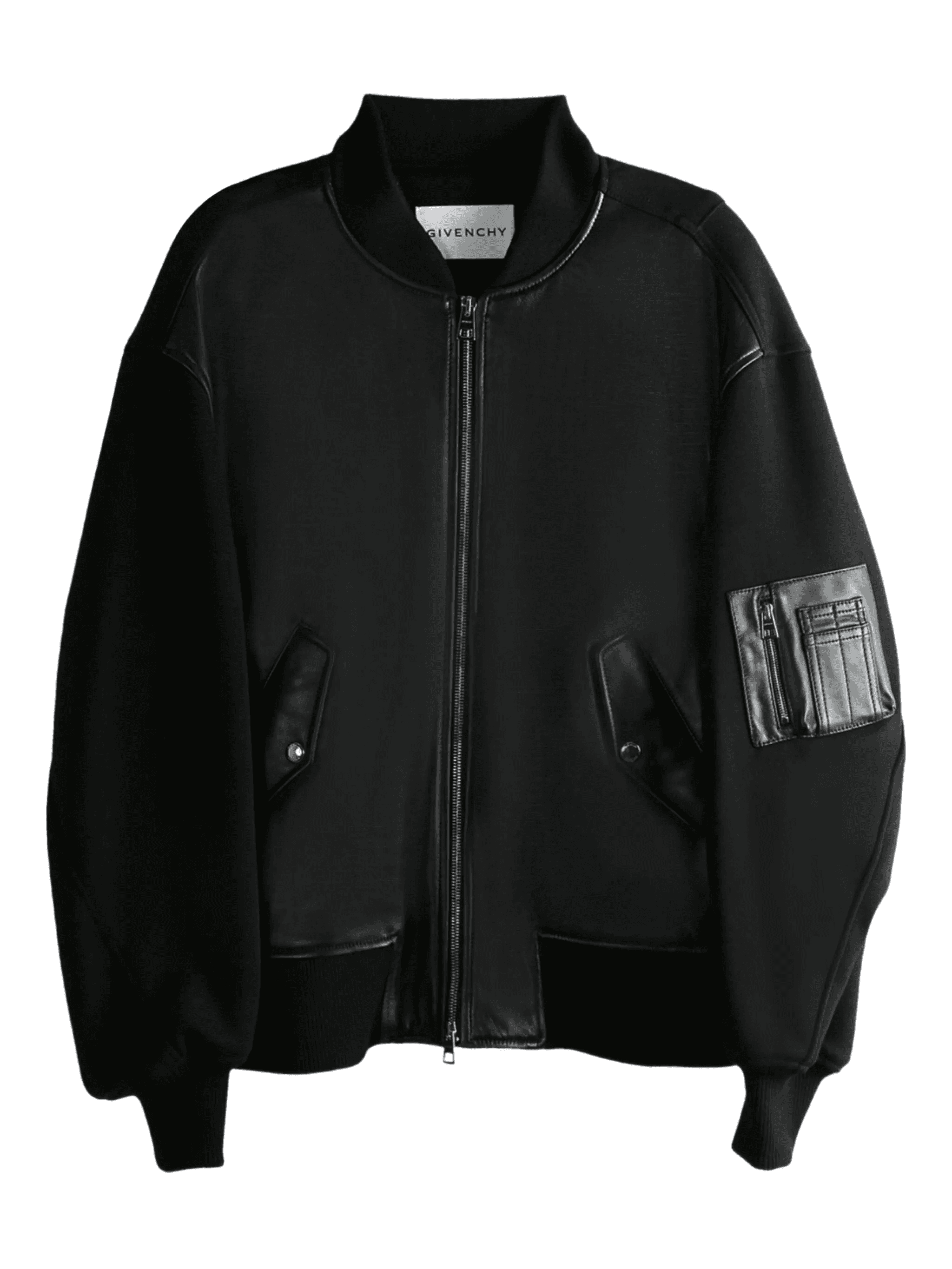 leather-paneled bomber jacket - Image 1