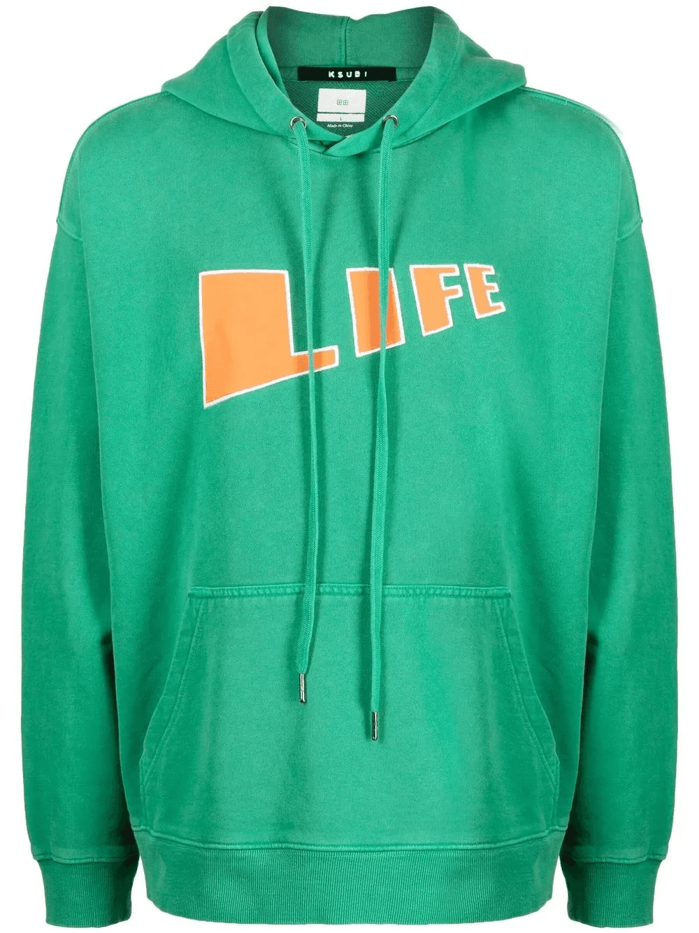 'Life' cotton drawstring hoodie - Image 1