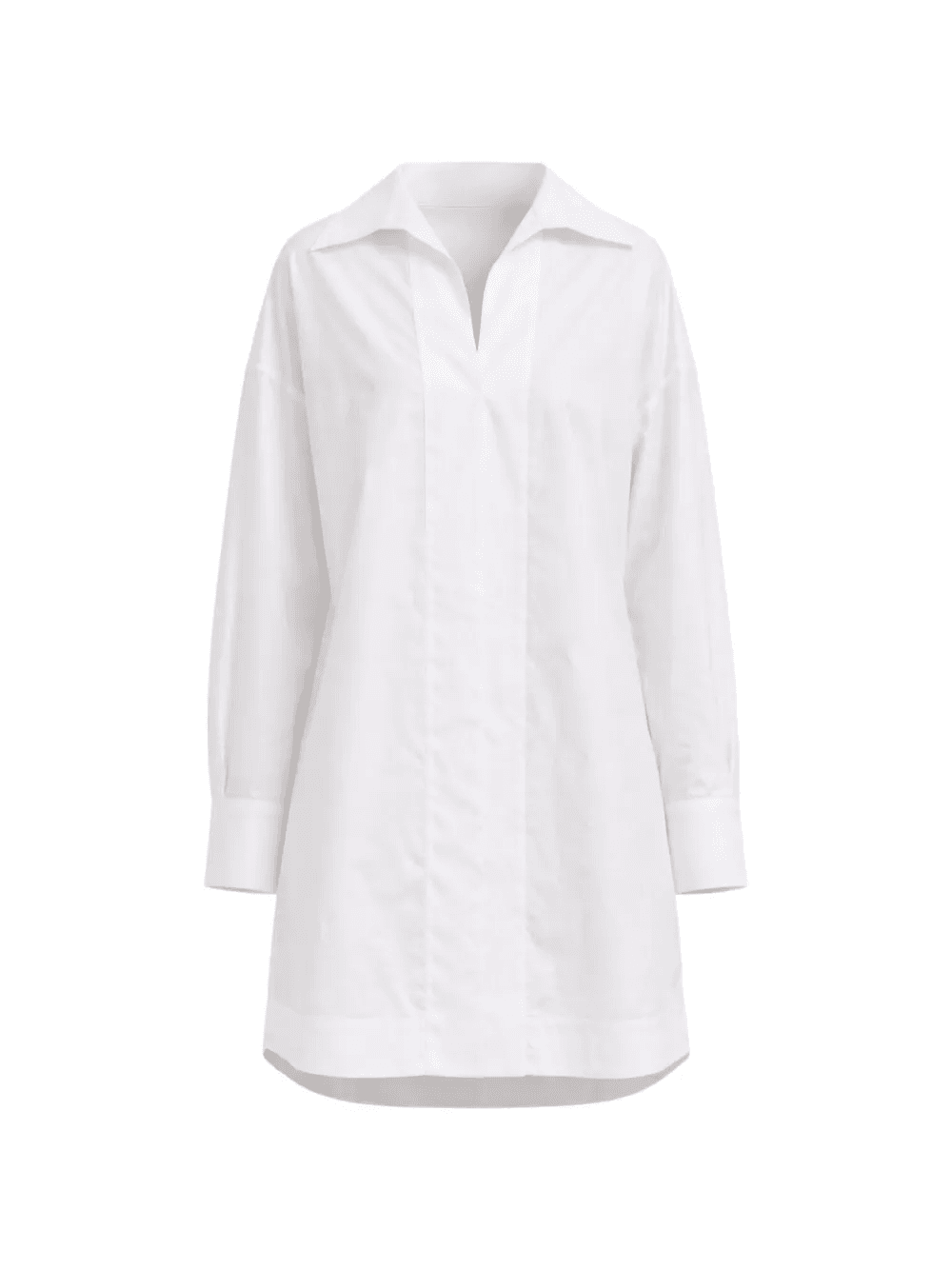 V-neck long-sleeved cotton mini dress - Image 1