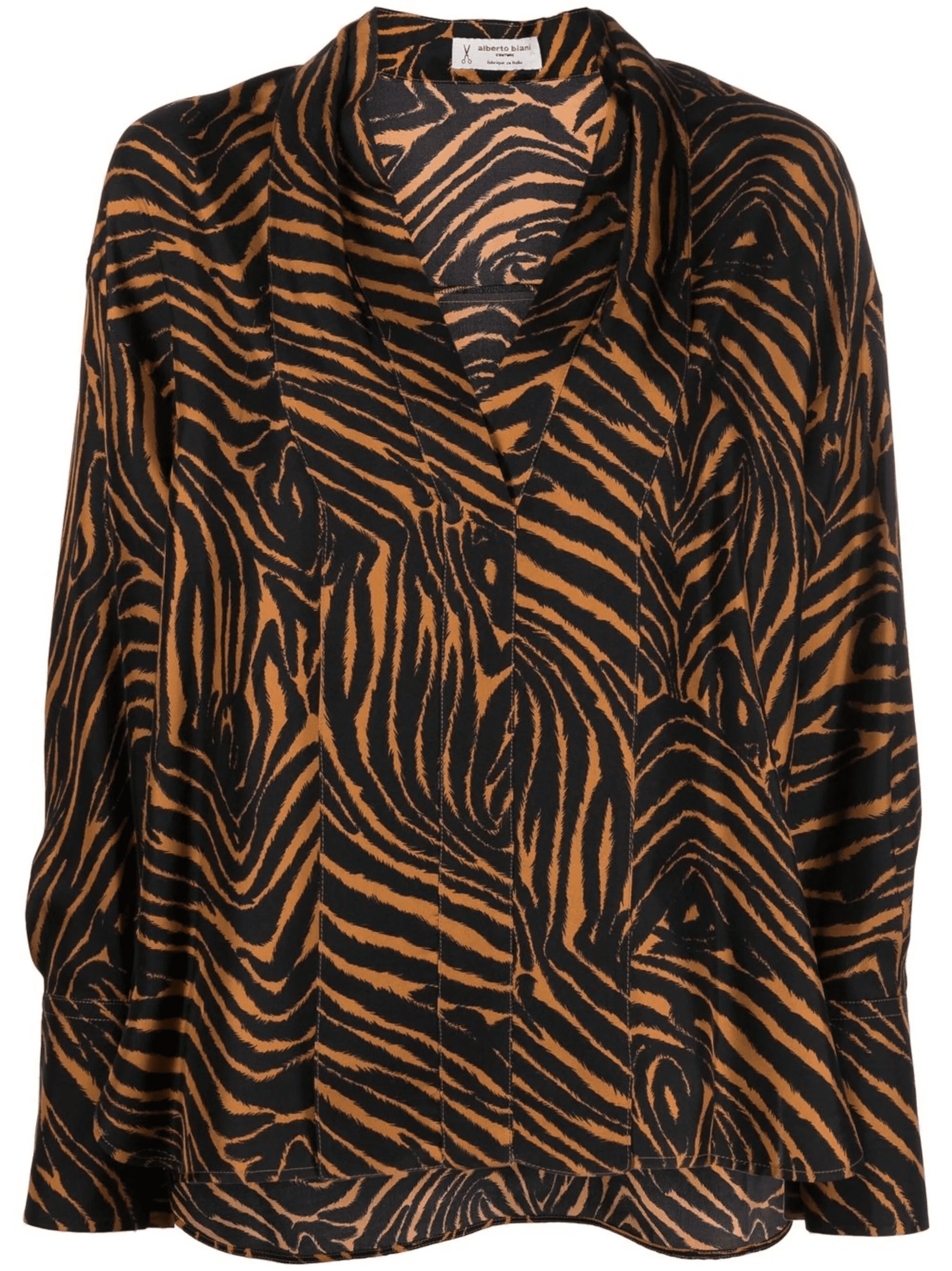 animal-print silk blouse - Image 1
