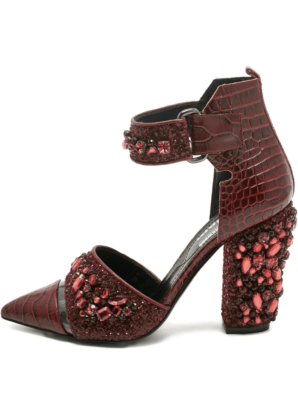 croc-embossed crystal pumps - Image 1