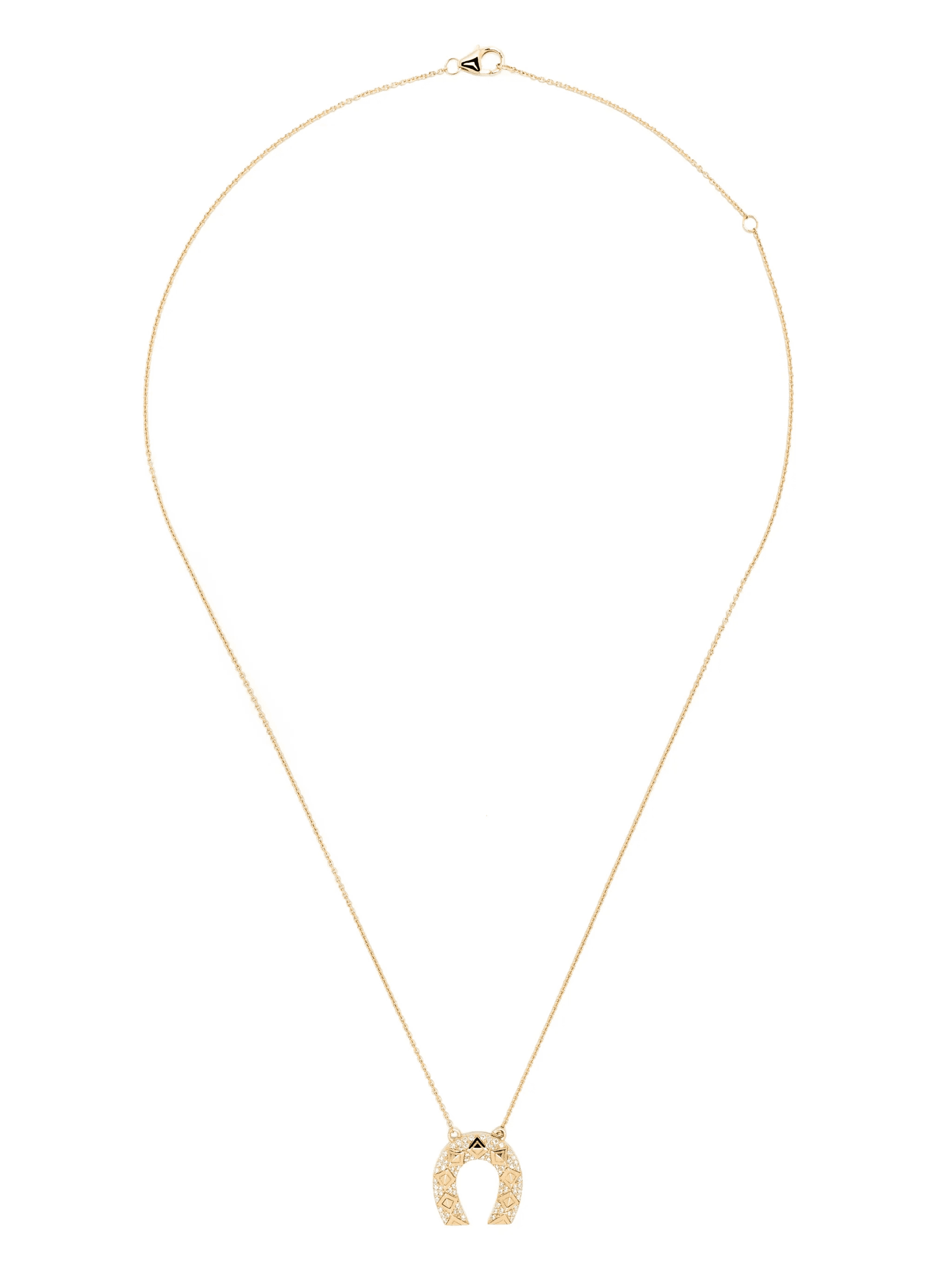 18kt yellow gold Mini Horseshoe pendant necklace - Image 1