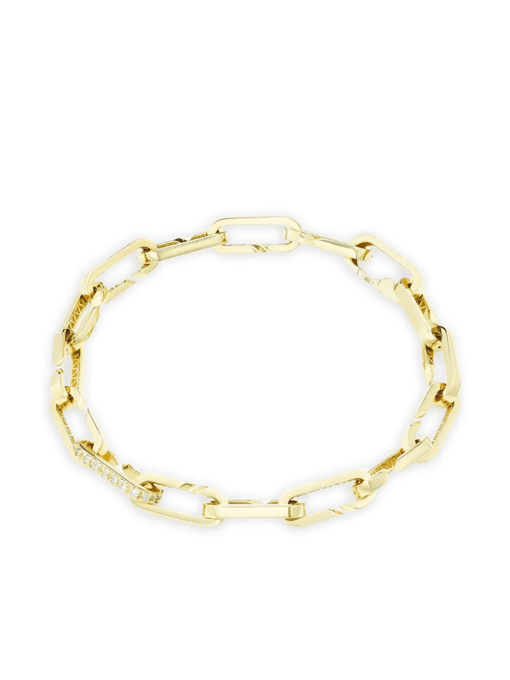 18K yellow gold Paperclip diamond bracelet - Image 1