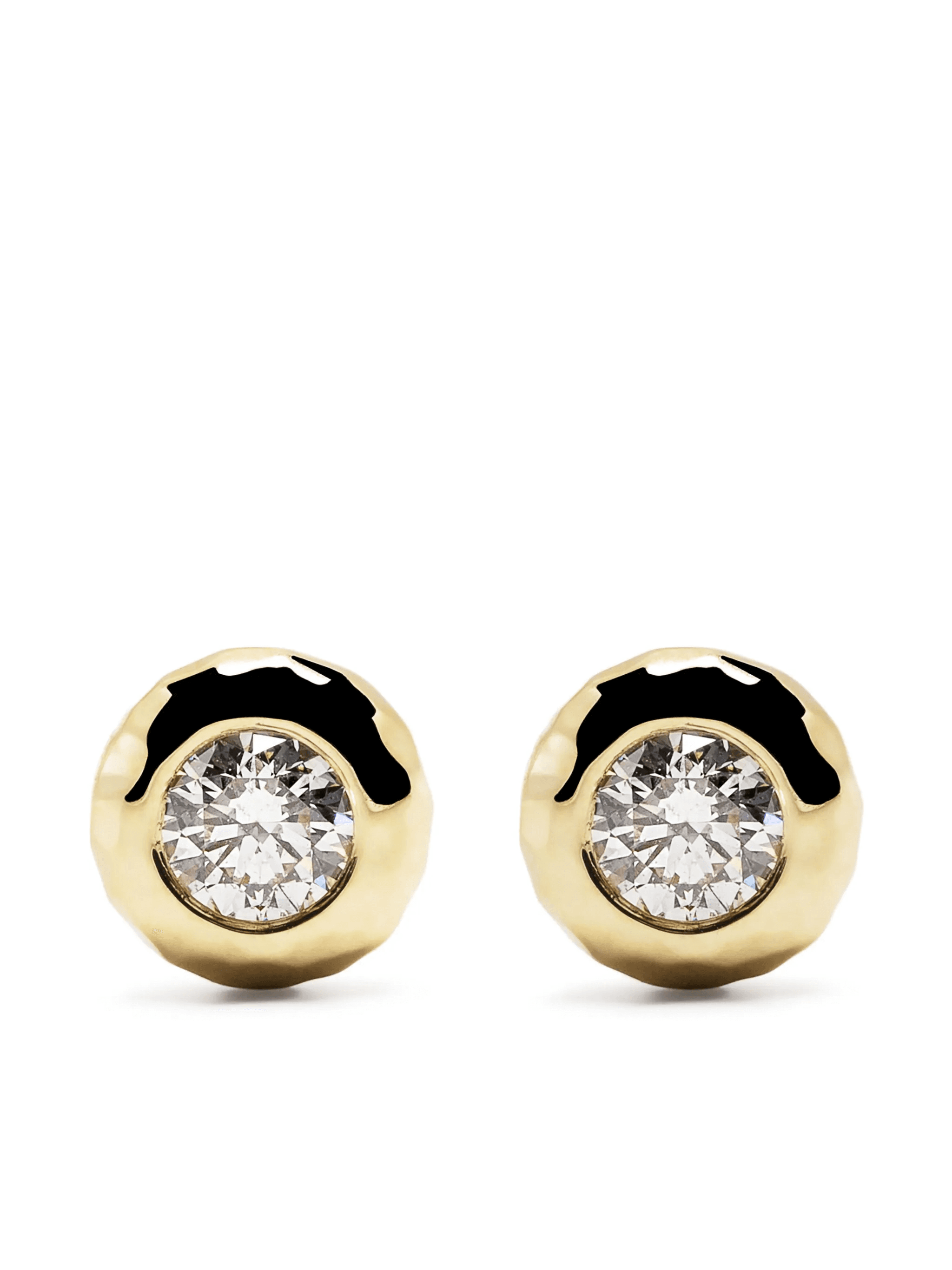 18kt yellow gold diamond stud earring - Image 1