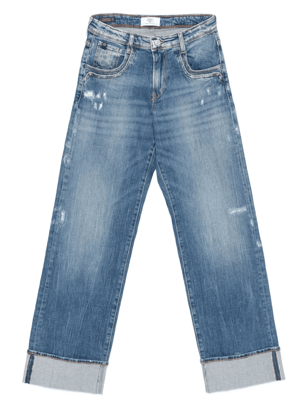cuffed denim straight-leg jeans - Image 1