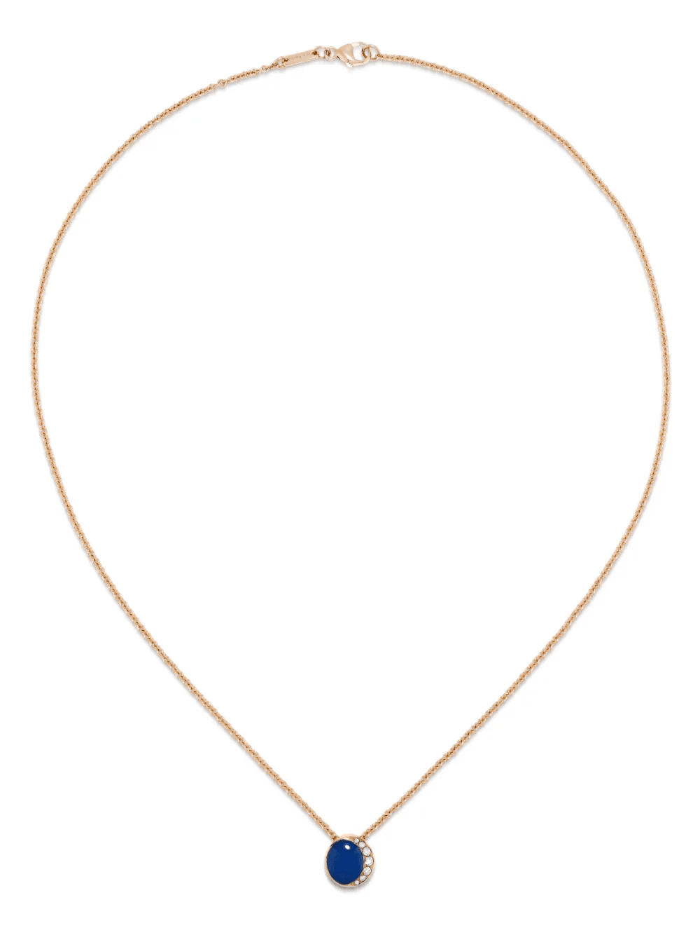 18K rose gold Fortuna agate and diamond necklace - Image 1