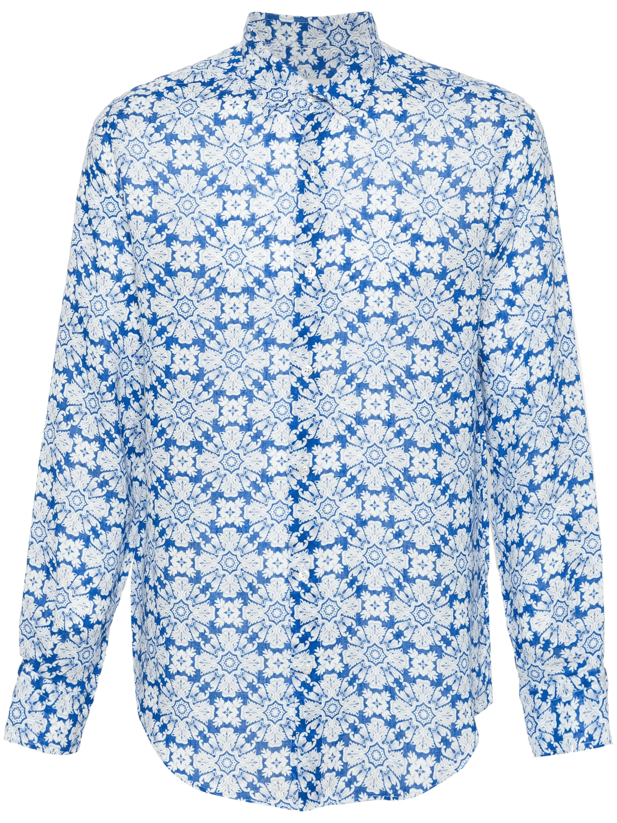 floral-print linen shirt - Image 1