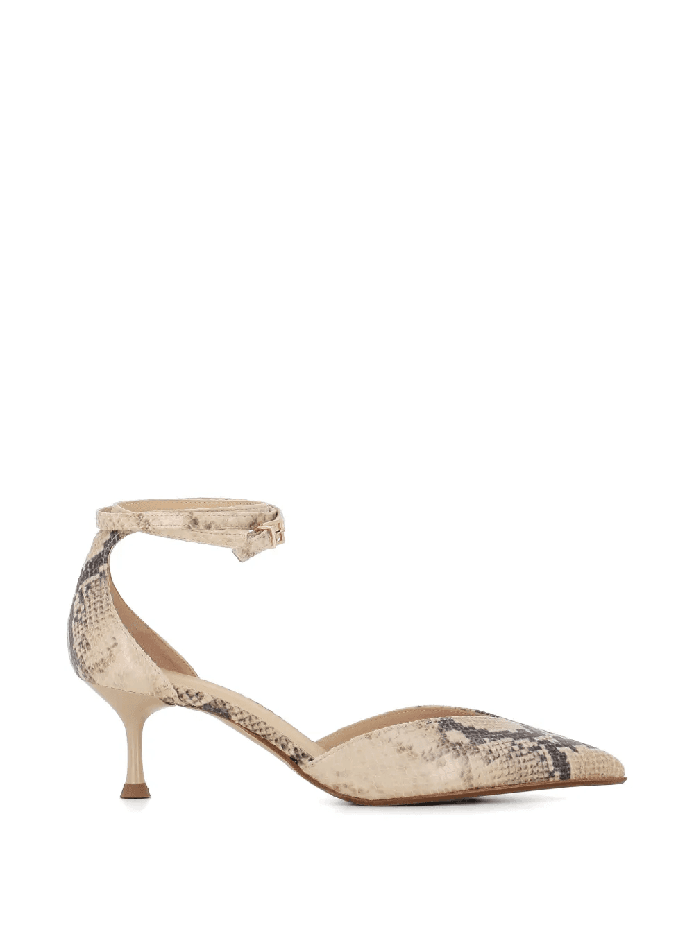 Décolletè Camelia 6 Aspis ankle strap snakeskin pumps - Image 1