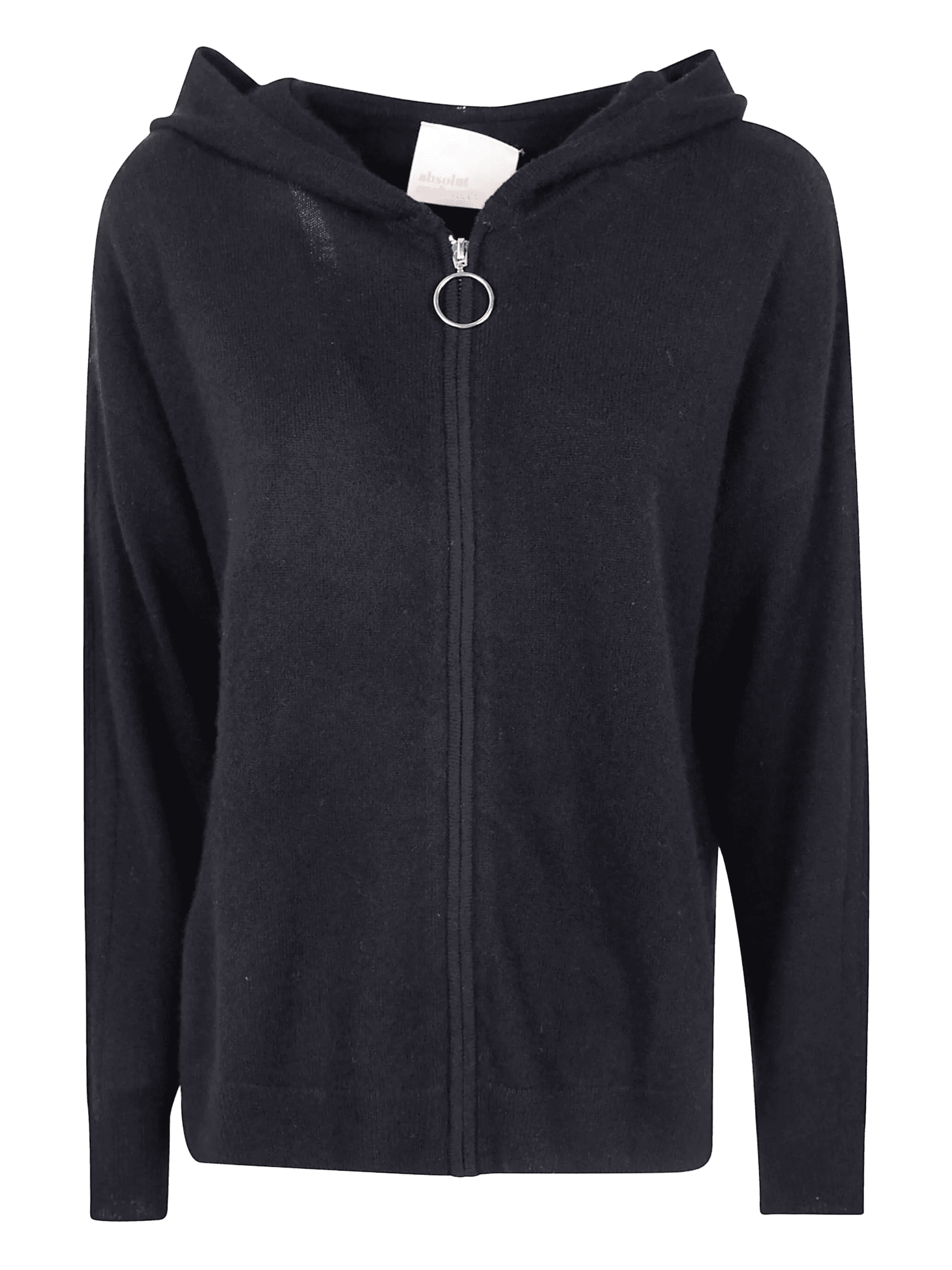 hooded zip-front cashmere cardigan - Image 1