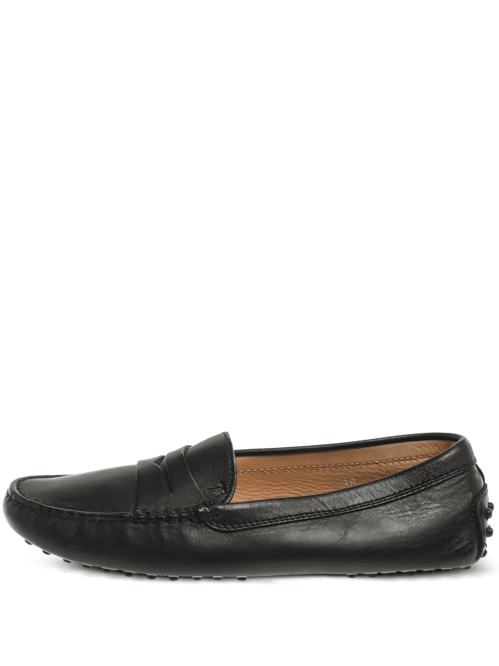 pre-owned leather penny keeper loafer shoes - Image 1