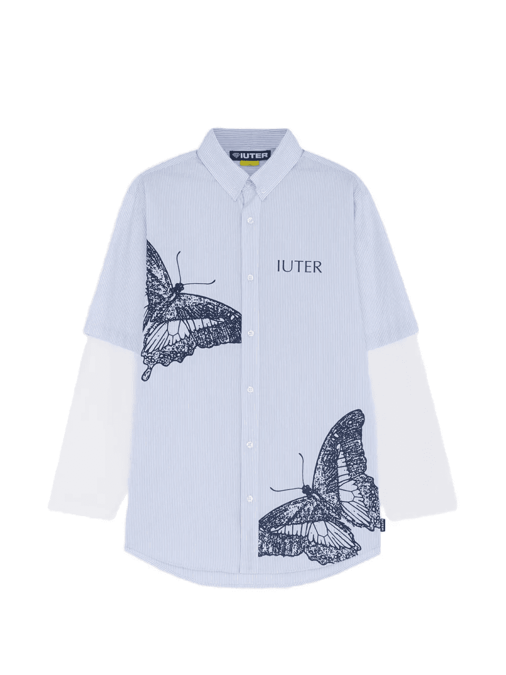 butterfly-print double shirt - Image 1