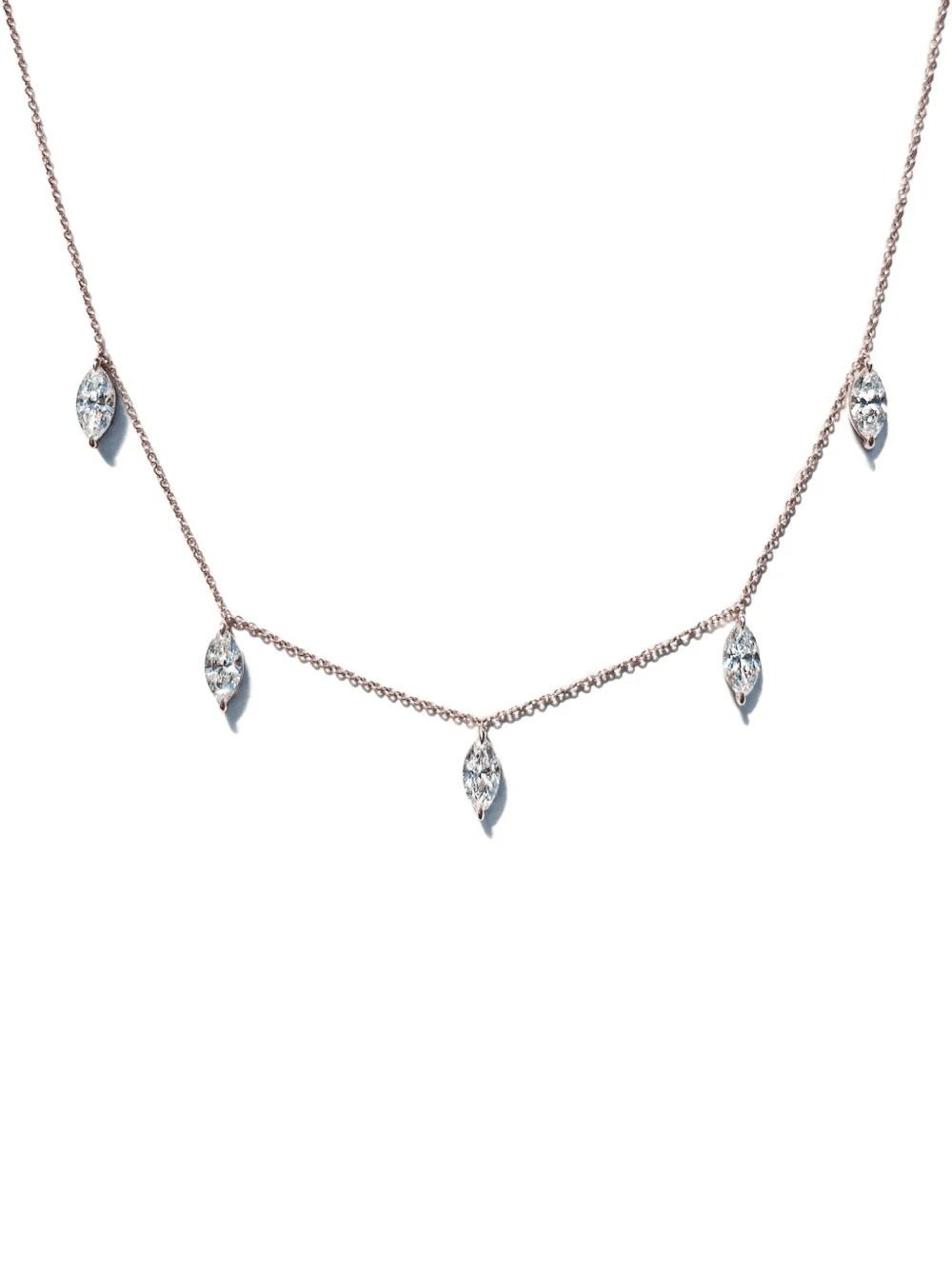 14K recycled rose gold diamond necklace - Image 1
