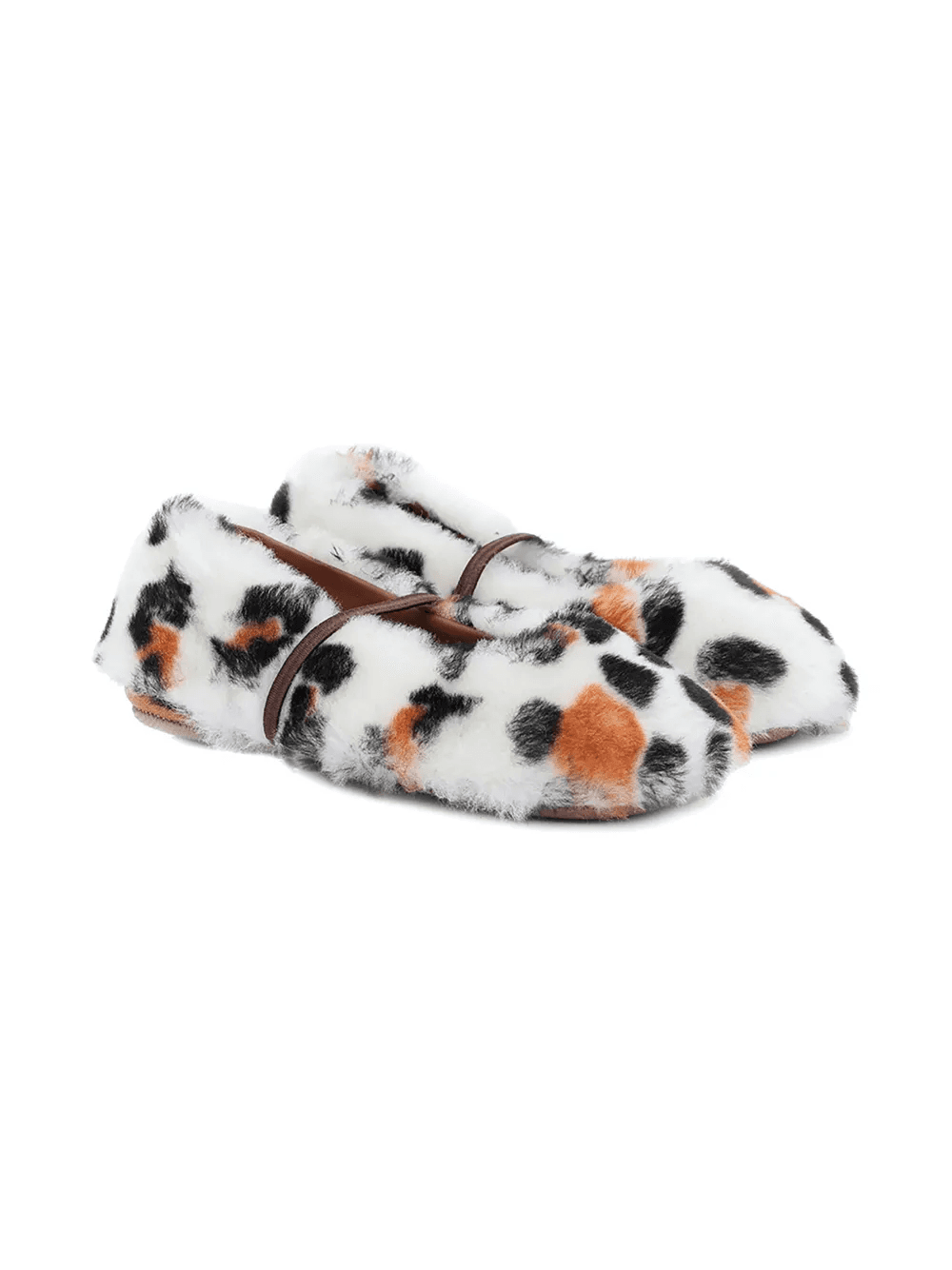 leopard-print sheepskin slippers - Image 1