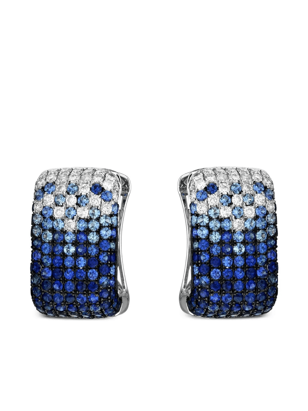 18K white gold sapphire earrings - Image 1