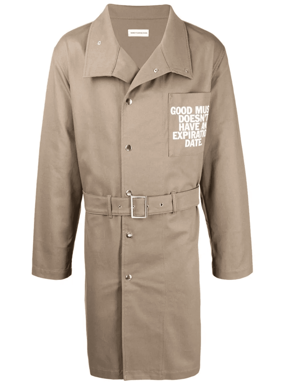 graphic-print trench coat - Image 1