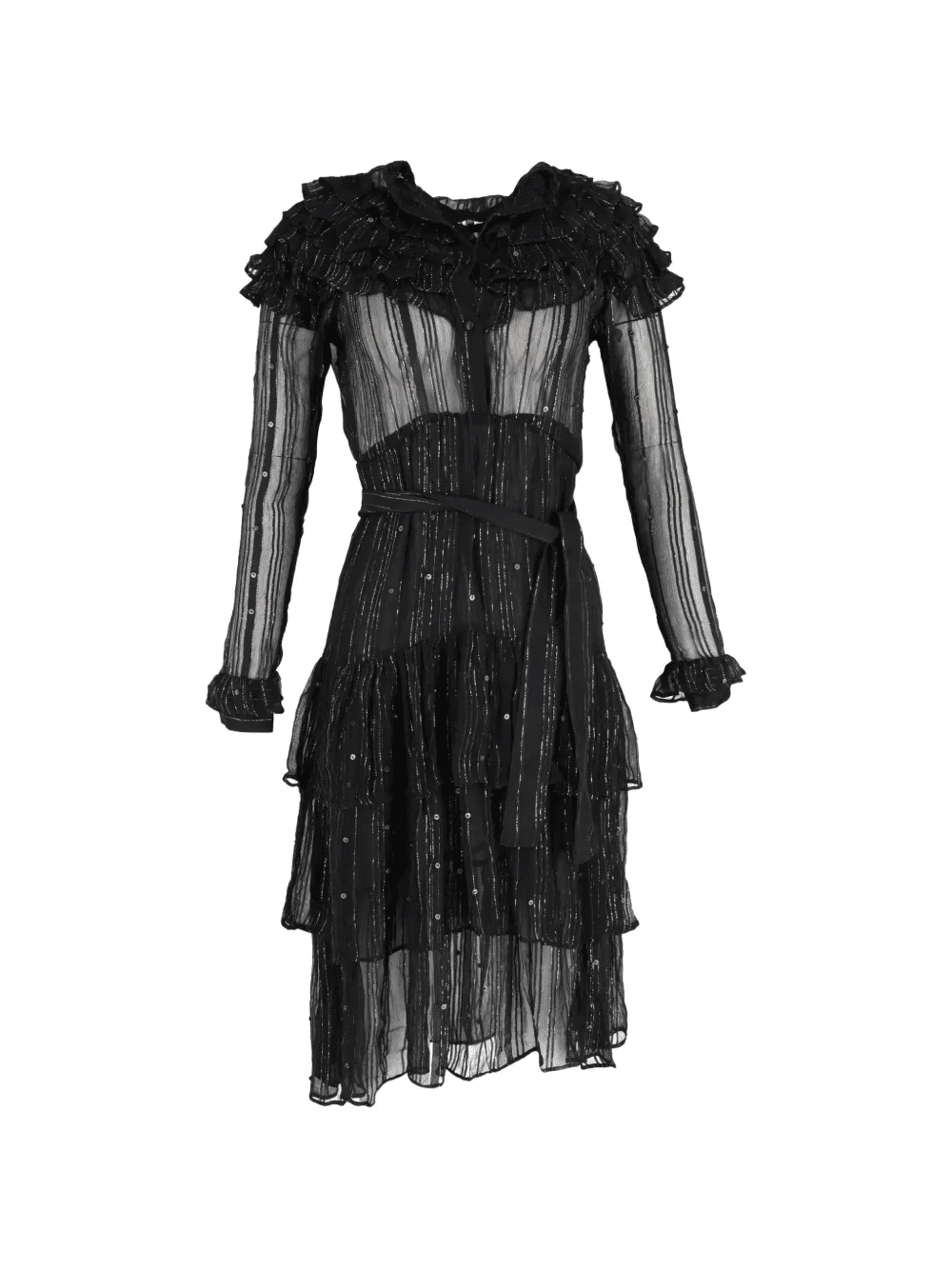 ruffled silk midi dress - Image 1