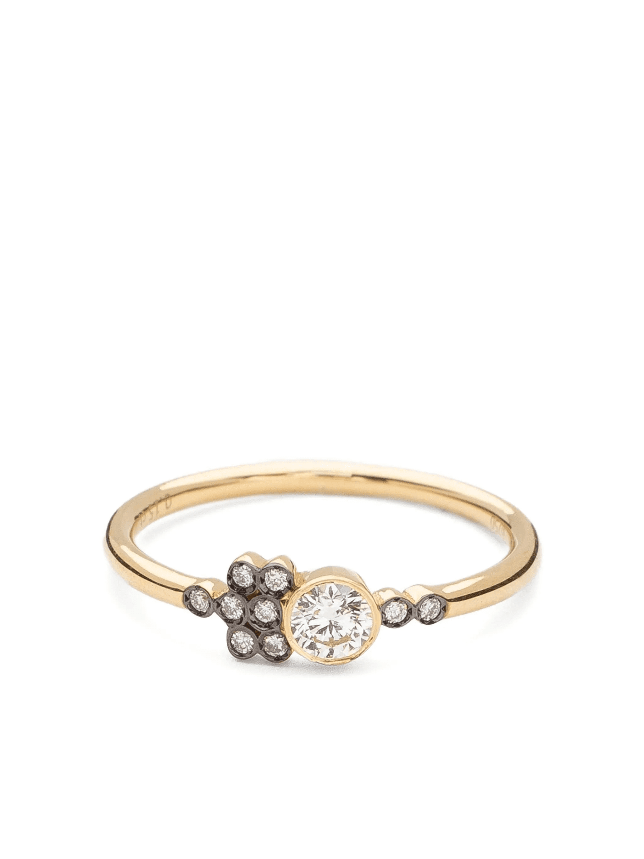 18K yellow gold La Pierre diamond cluster ring - Image 1