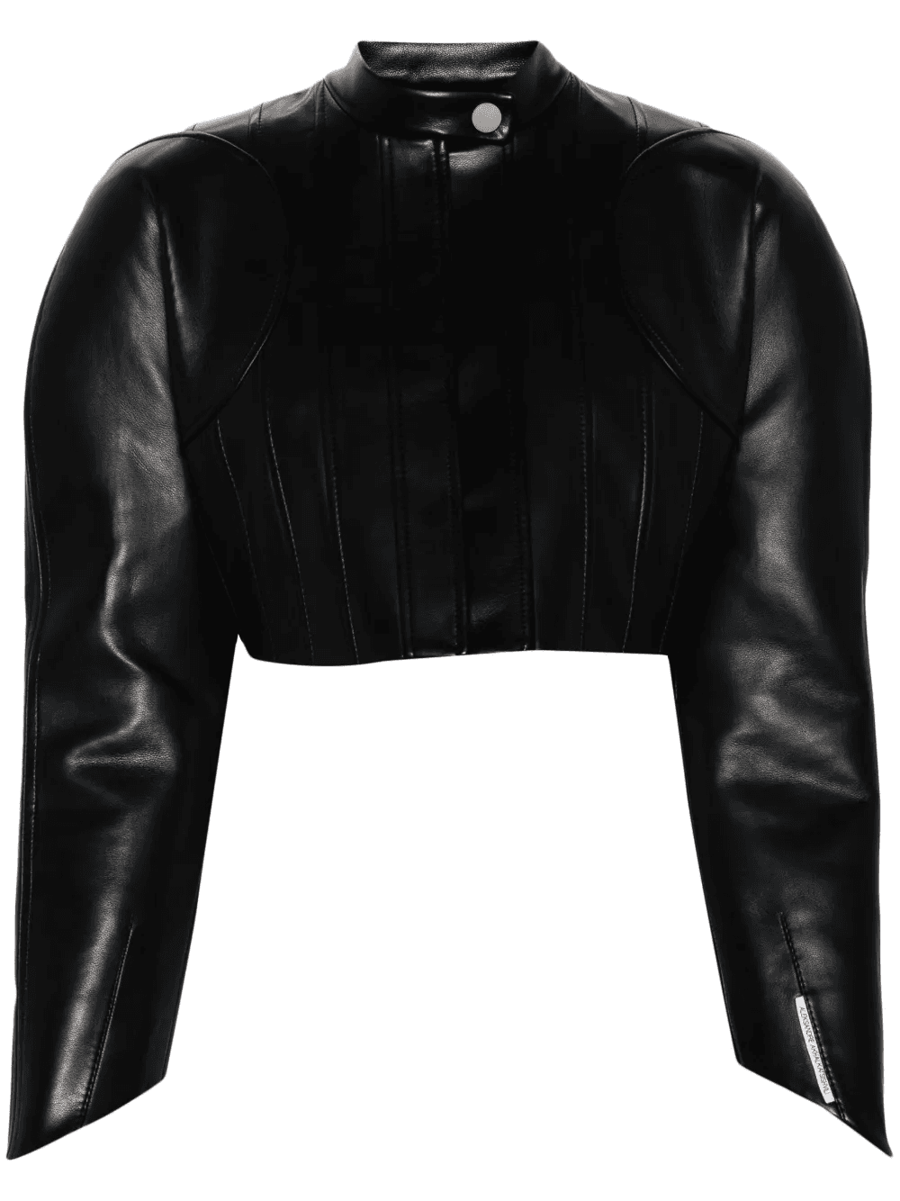 shoulder-pads cropped biker jacket - Image 1