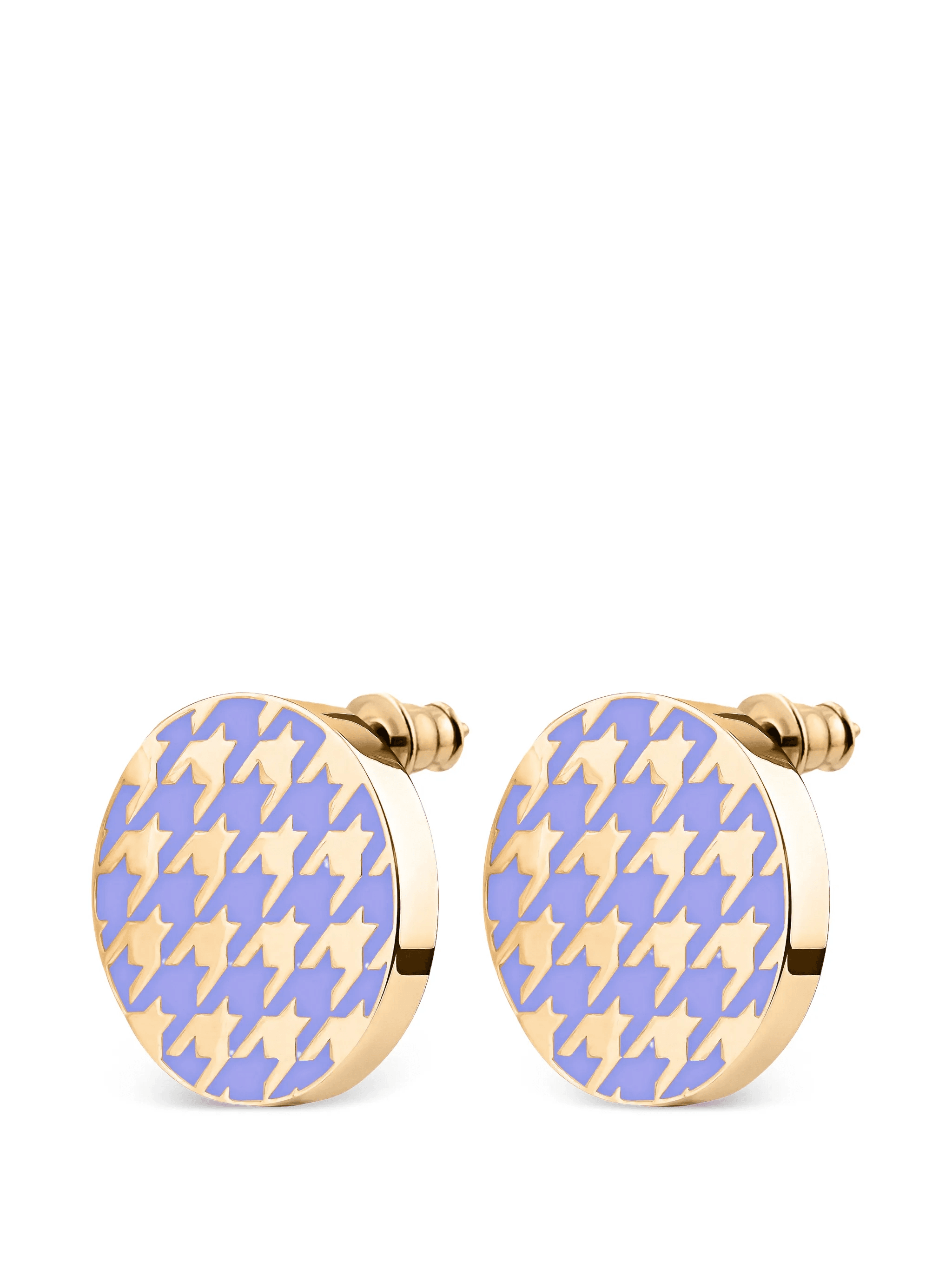 houndstooth enamel earrings - Image 1