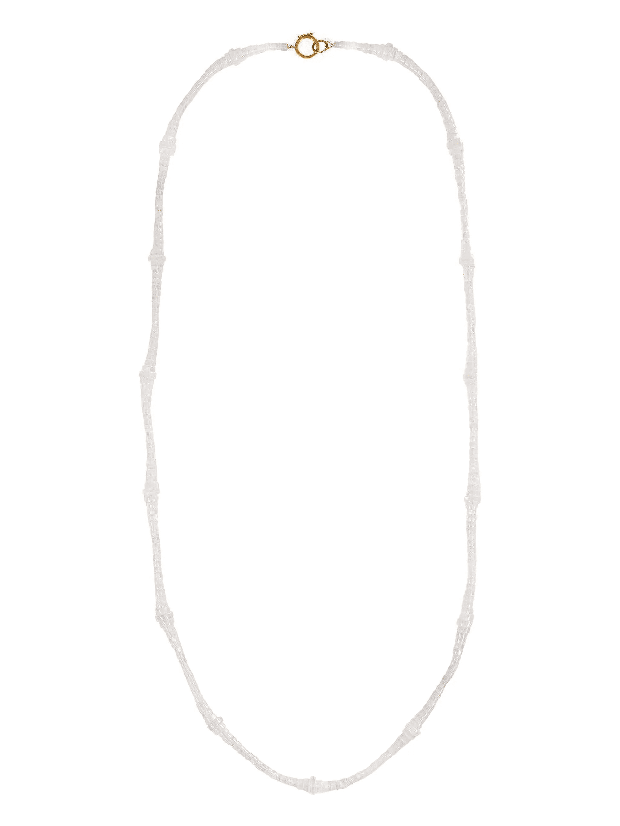 18kt yellow gold beaded Rainbow Moonstone necklace - Image 1