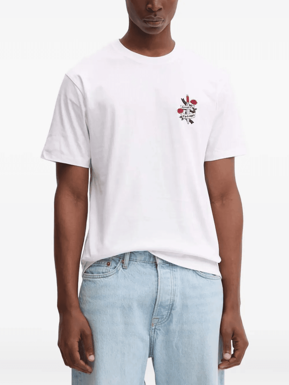 embroidered-detail crew-neck T-shirt - Image 1