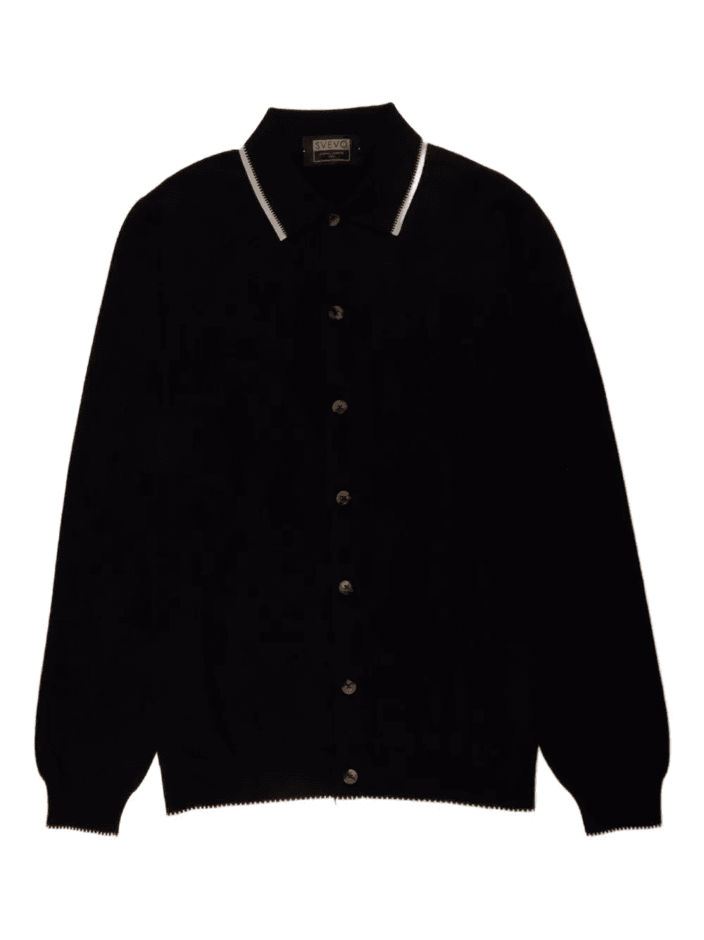 polo-collar cardigan - Image 1