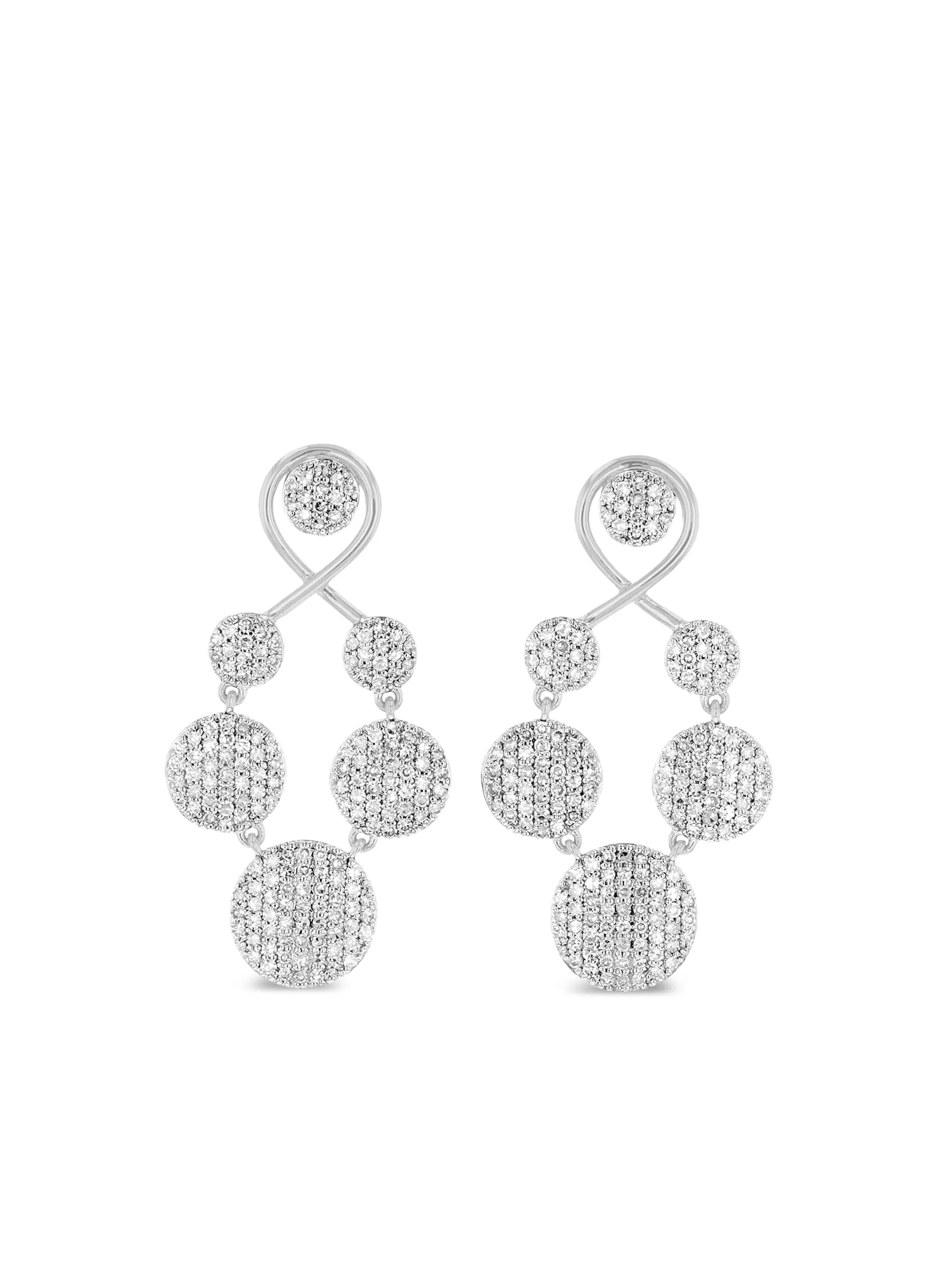 14K white gold Infinity diamond earrings - Image 1
