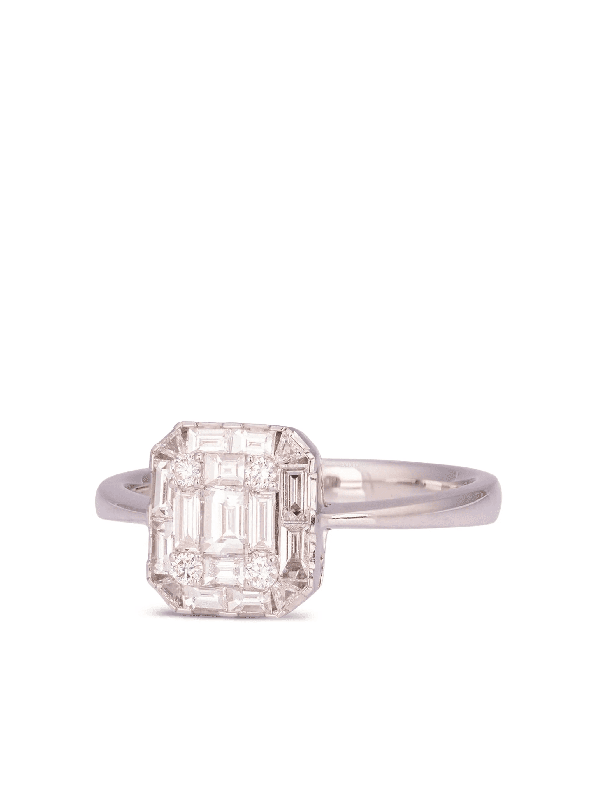 18K white gold diamond ring - Image 1