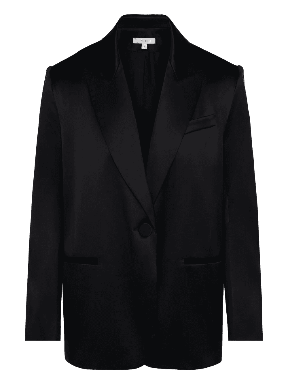 satin single-breasted blazer - Image 1