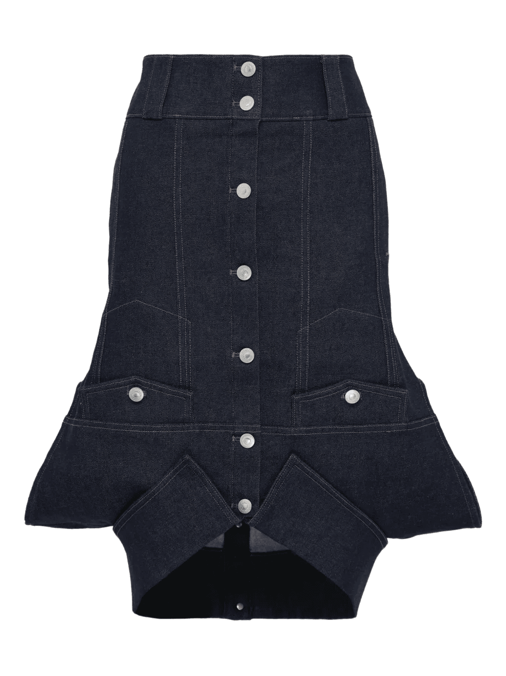 denim jacket-style midi skirt - Image 1