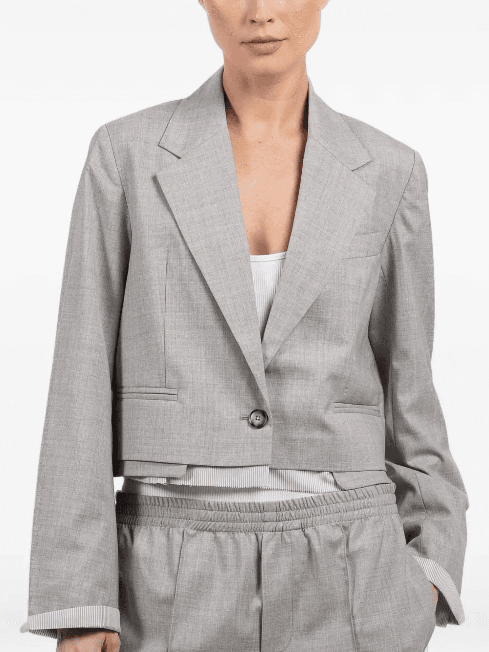 cropped single-breasted jacket - Image 1