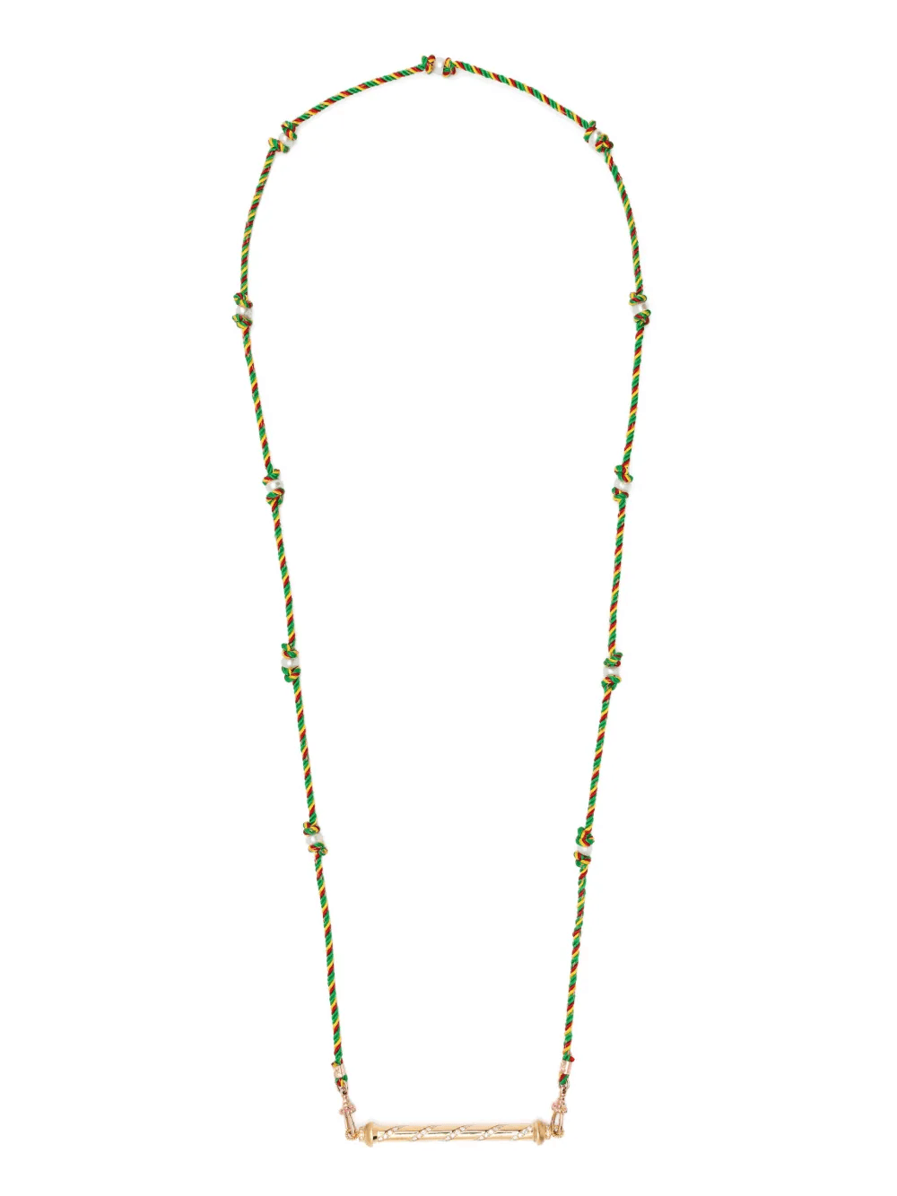 18kt yellow gold Candy Cane diamond necklace - Image 1