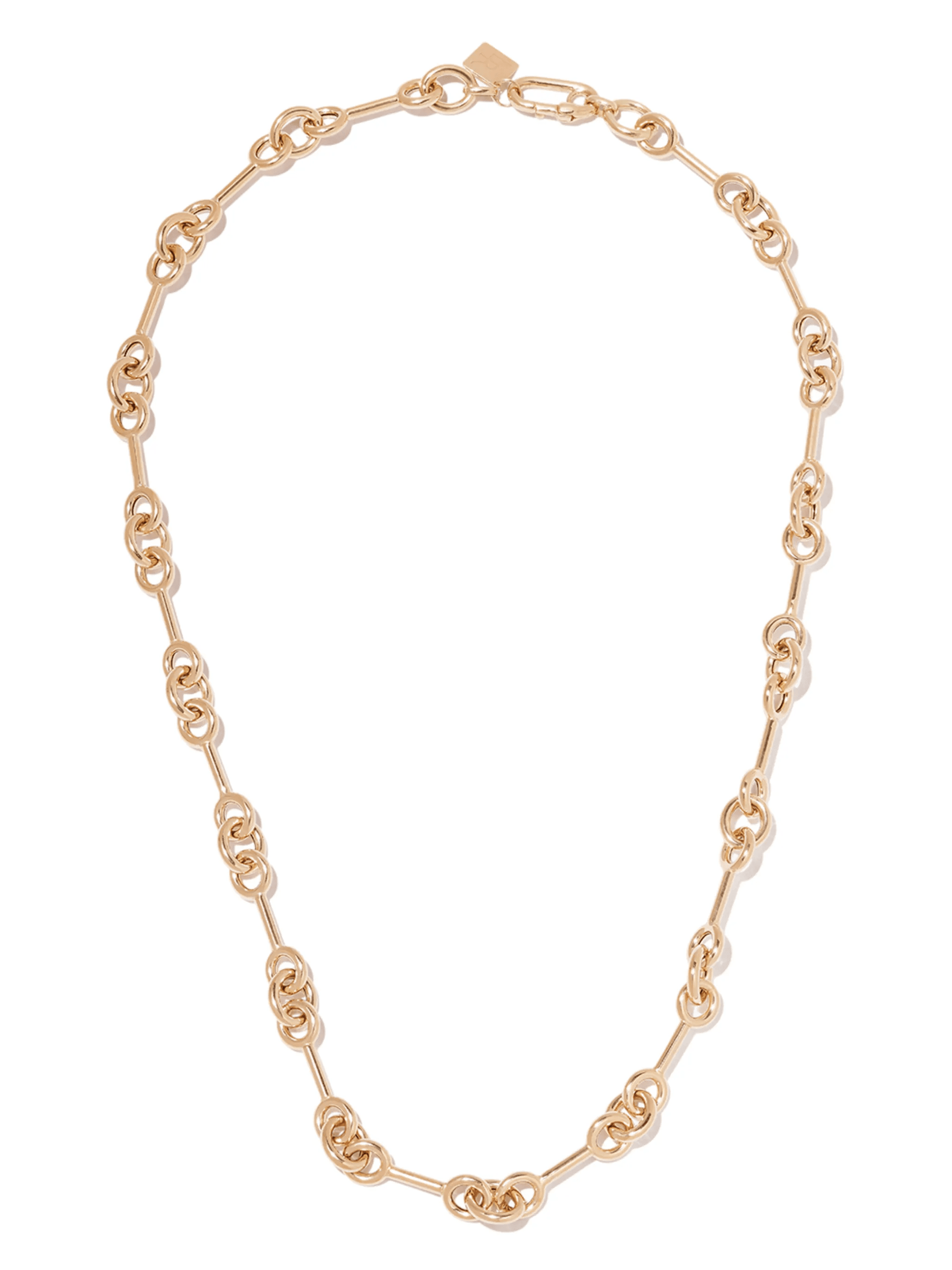 14kt yellow gold mixed-link necklace - Image 1