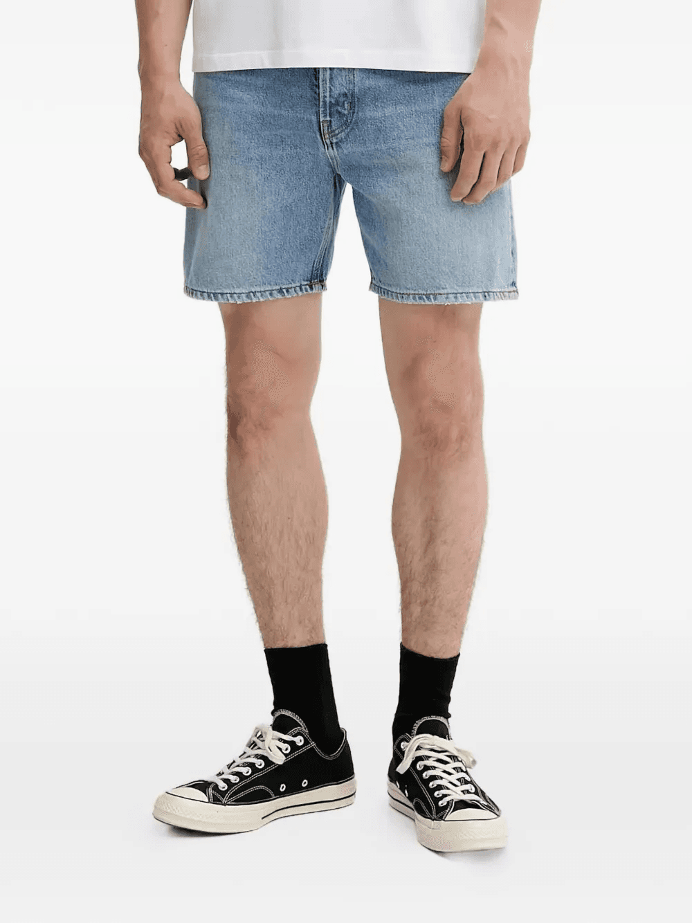 logo-patch denim shorts - Image 1