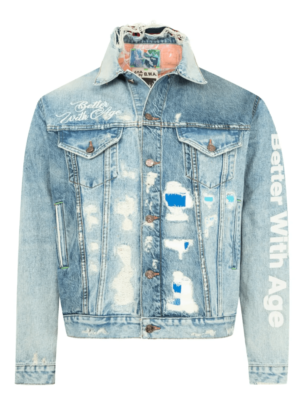 distressed denim jacket - Image 1
